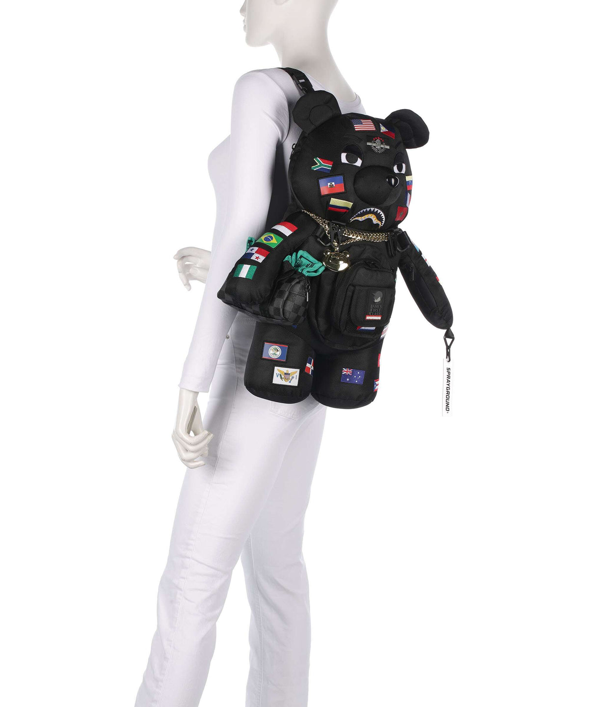 Sprayground James Flags Bear Backpack black