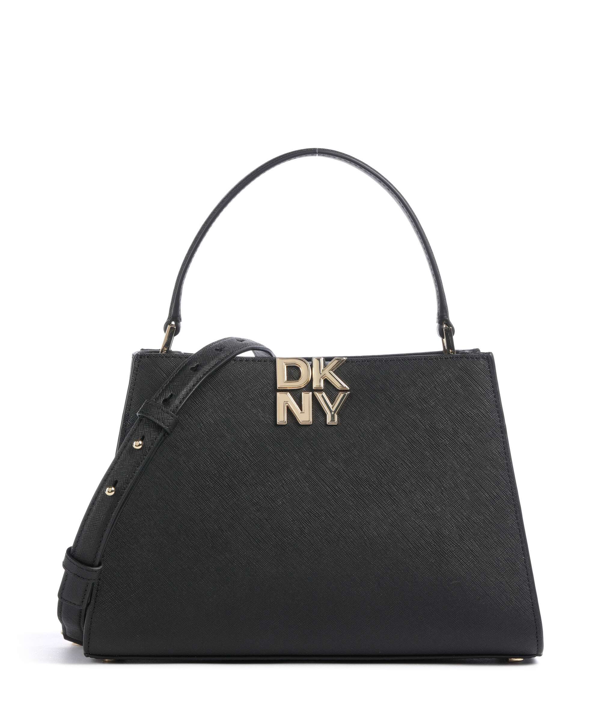 DKNY Foster Medium Handbag saffiano cow leather black/gold