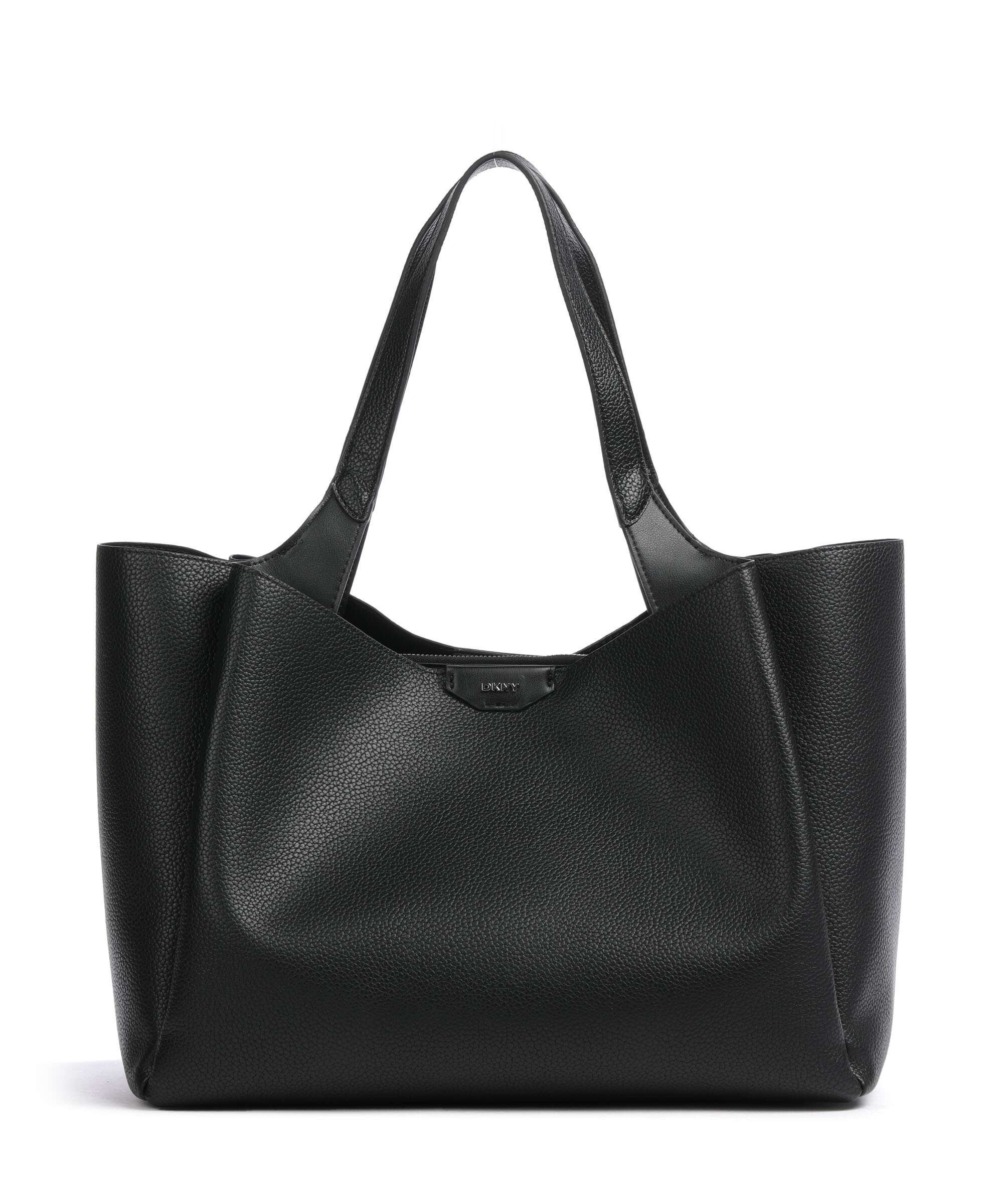 DKNY archive leather × wool best black DKNY Willa Tote bag imitation leather black/silver - R43AYG32-BSV