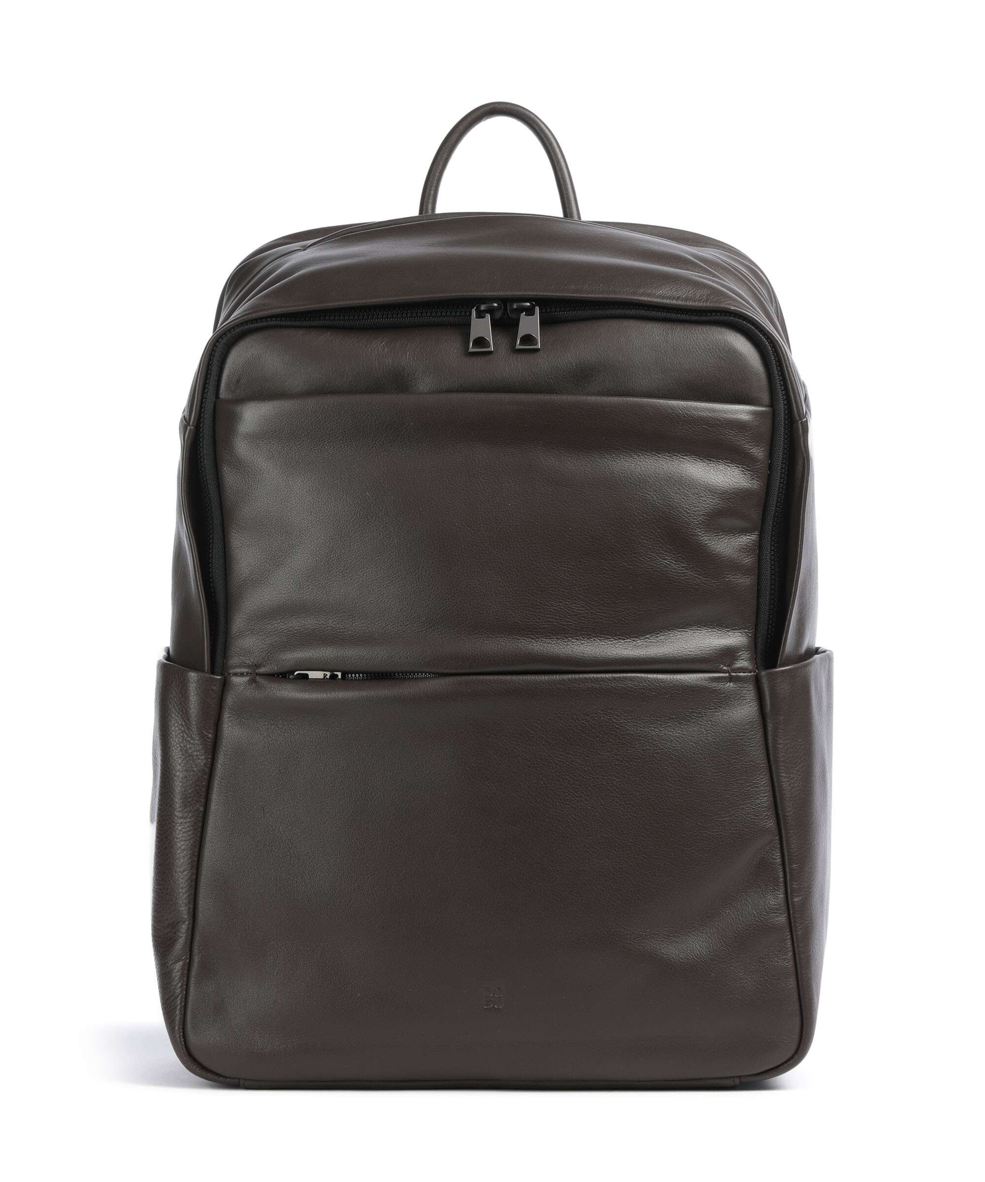 DuDu Bags Sydney Laptop backpack 15″ grained calfskin coffee brown