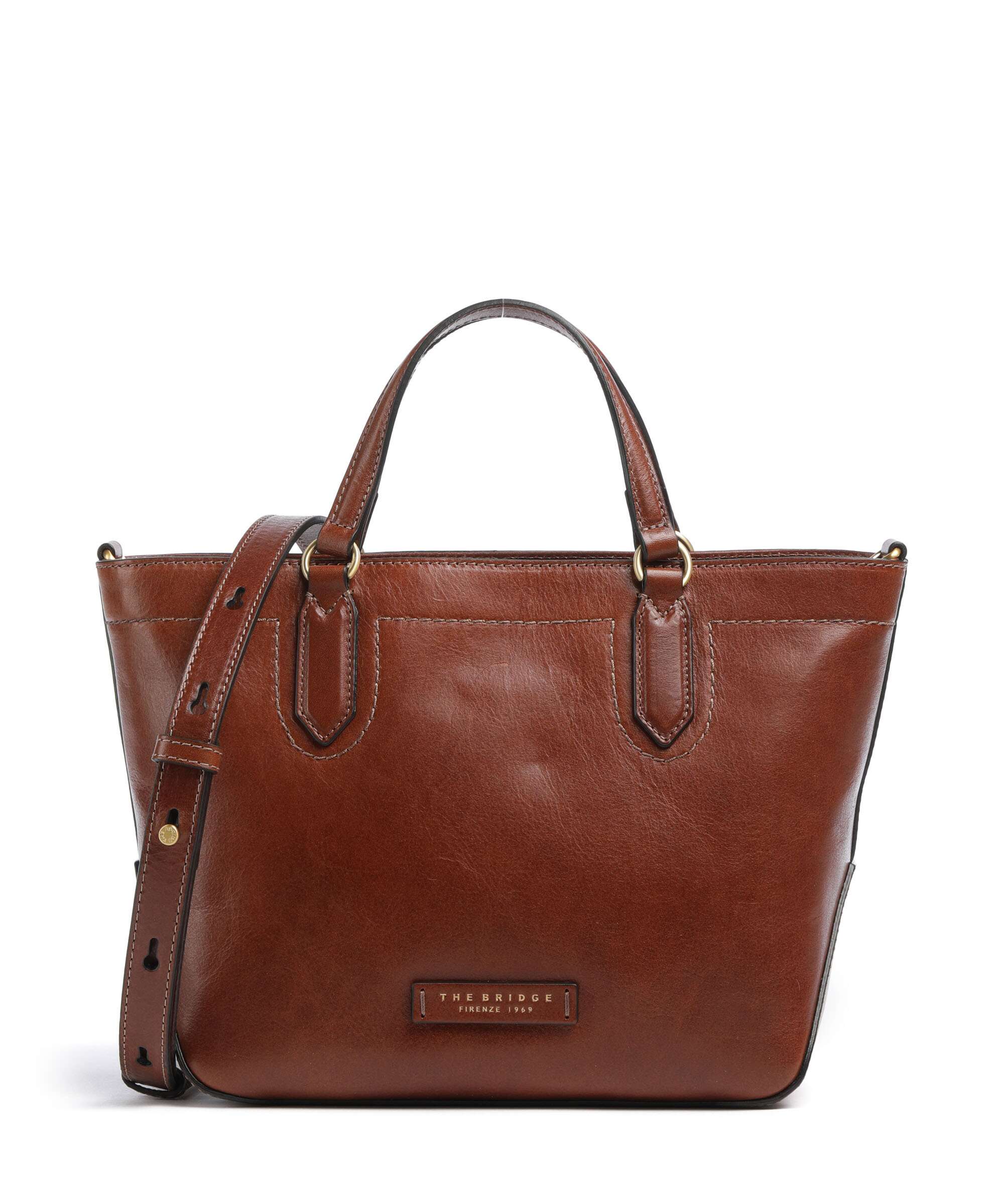 The Bridge Larissa Handbag fine grain cow leather marrone