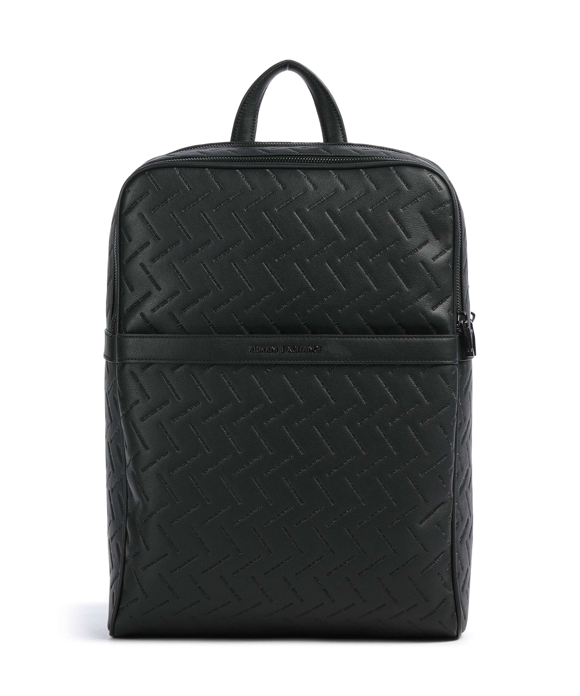 armani exchange leather backpack mens Armani Exchange Ginevra Embossed Backpack 13″ imitation leather black