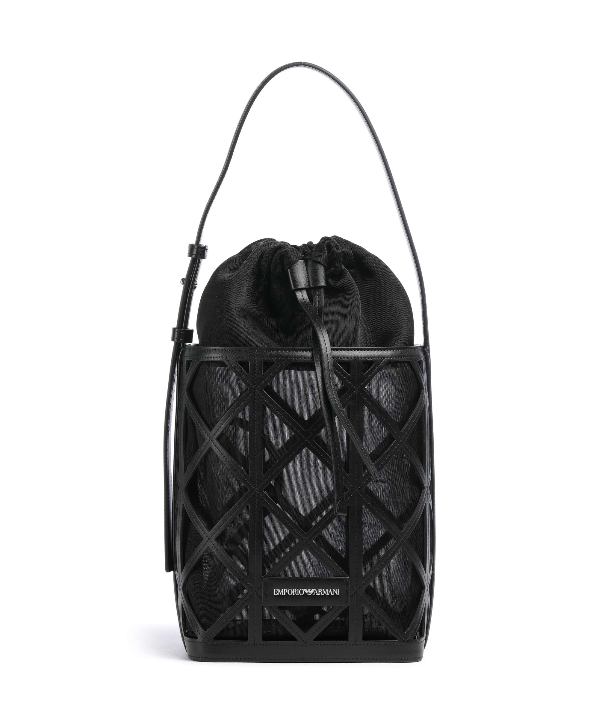 Emporio Armani Deva M Bucket bag imitation leather nero