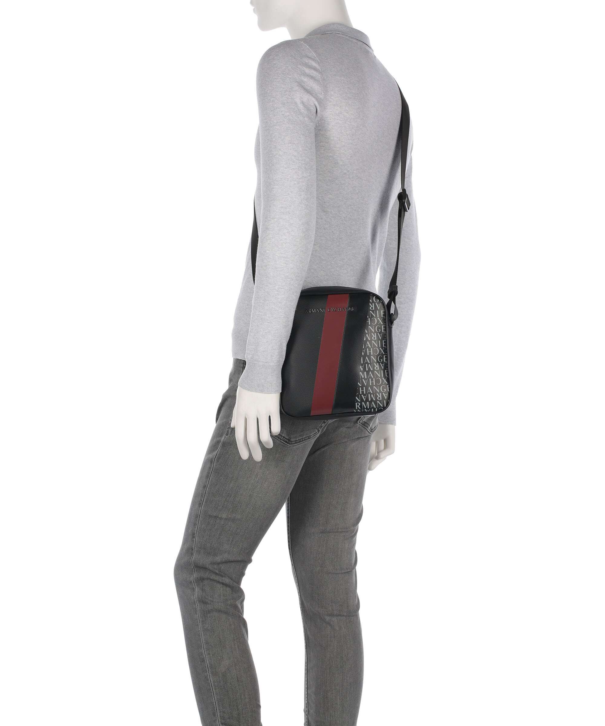 Armani Exchange Dylan Crossbody bag black/pomegranate/black shiny