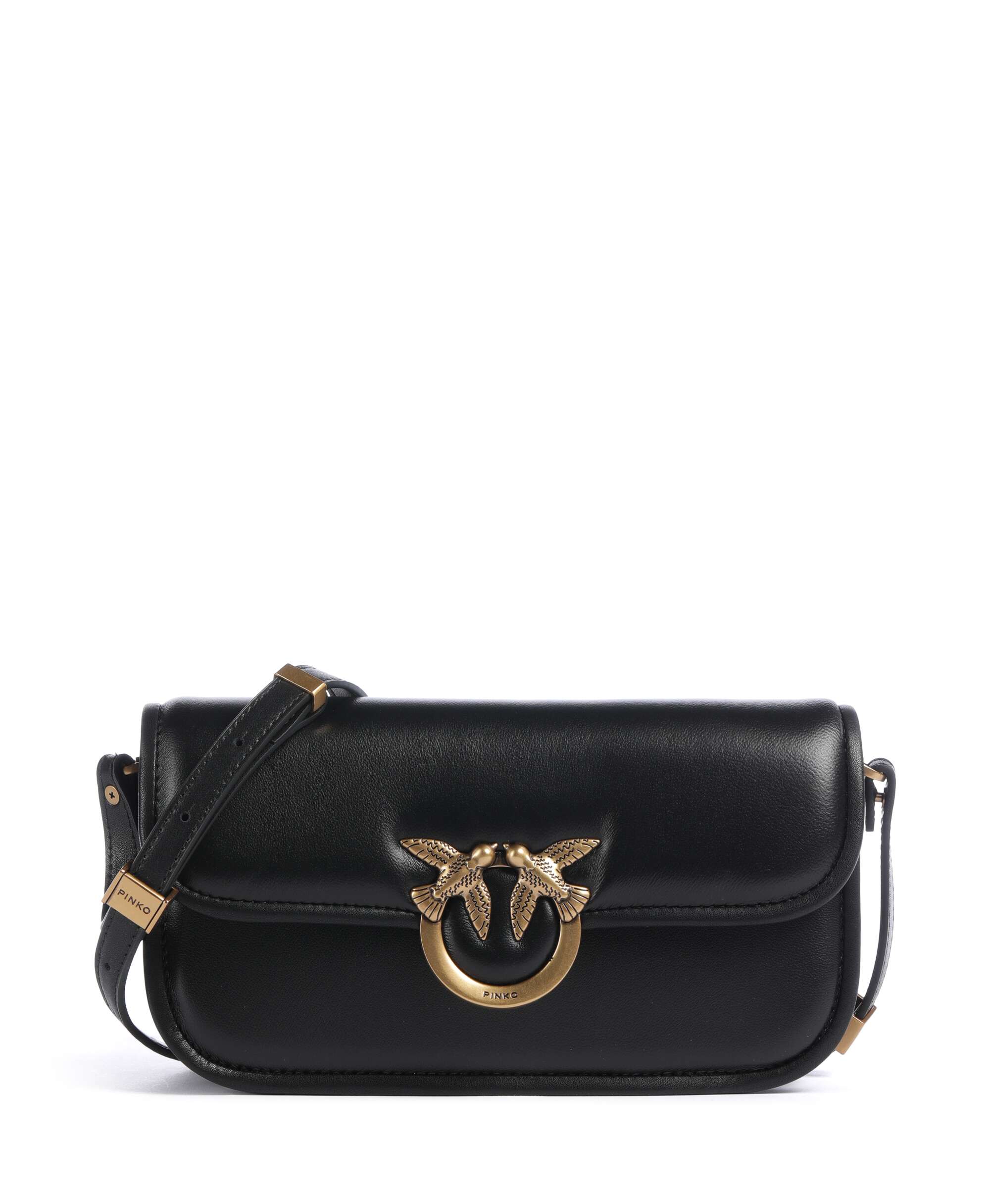 CROSIN 40Kパフ　韓国 Pinko Love Box Horizontal Shoulder bag softly grained calfskin