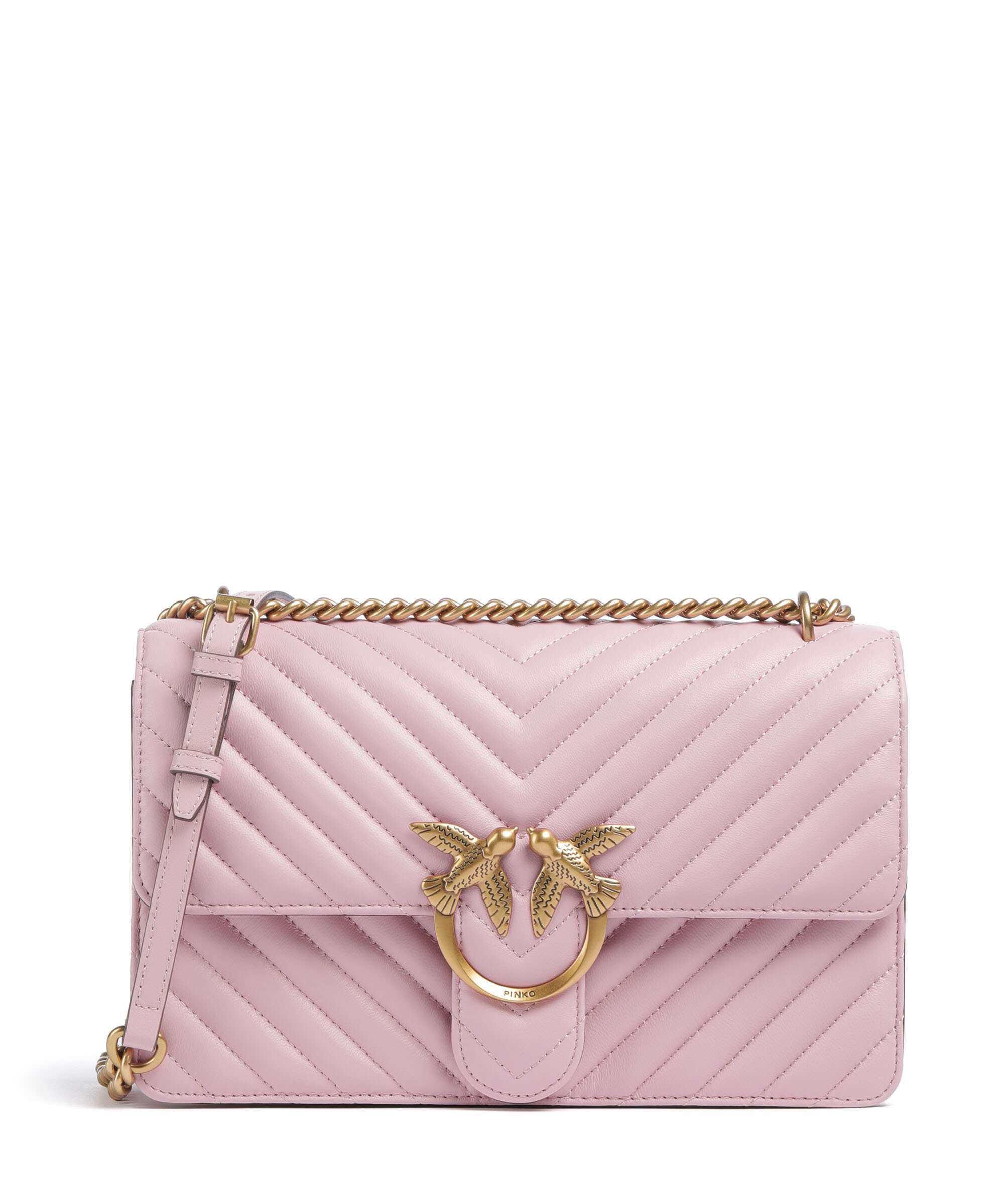 Pinko Love One Classic Shoulder bag sheepskin leather rosa chiaro