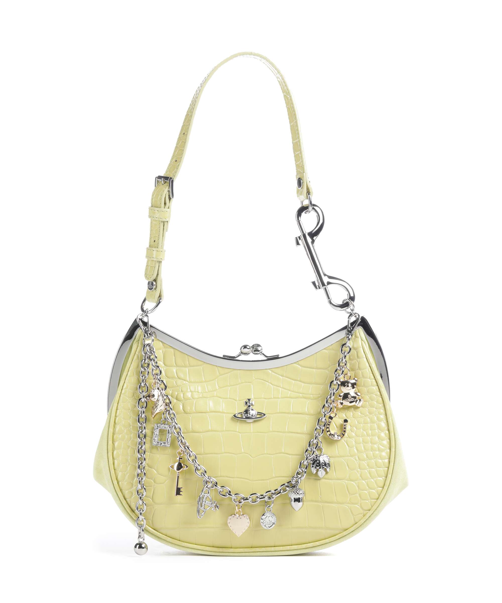 Vivienne Westwood Charm Frame Embossed Croc Shoulder bag embossed