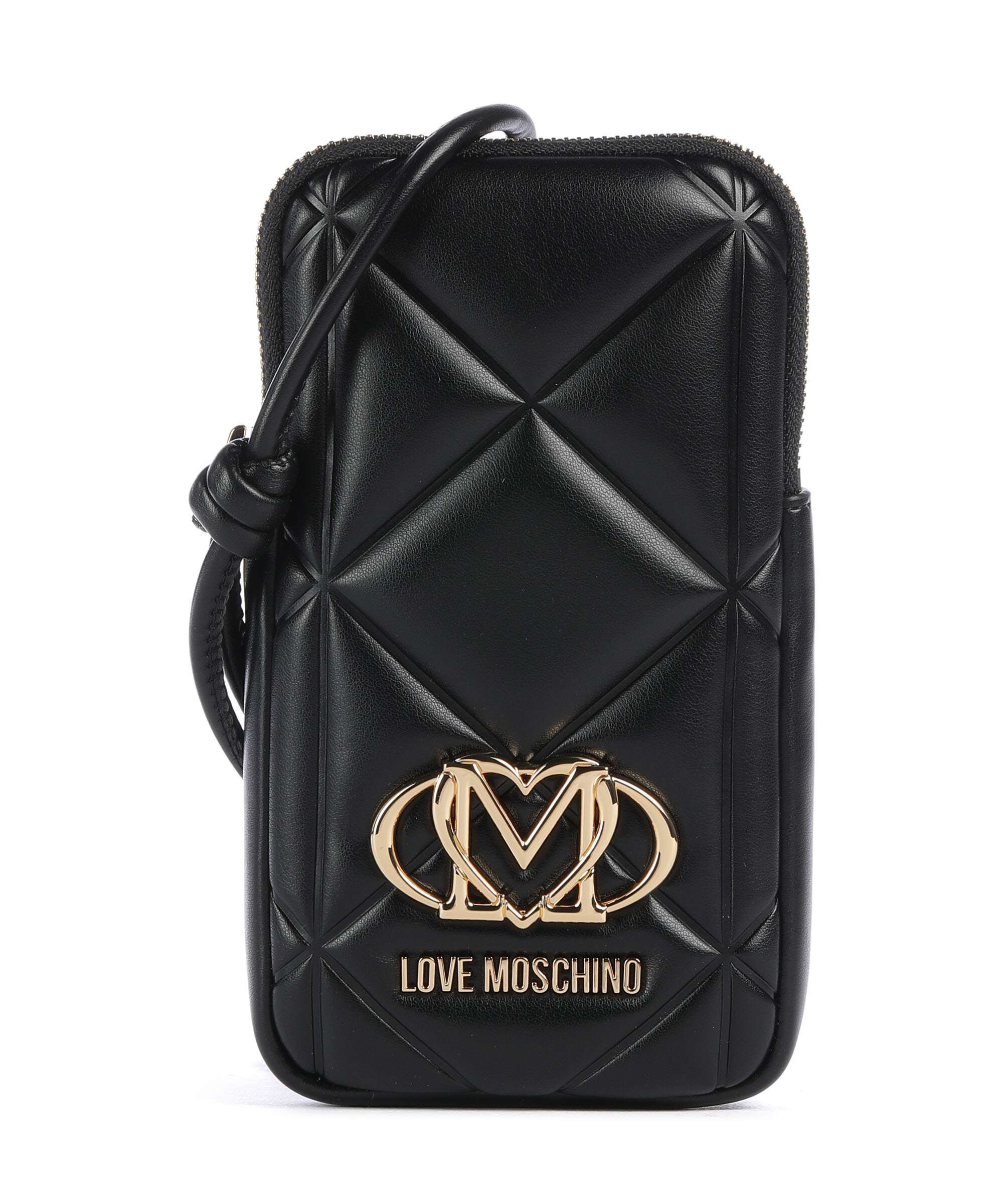 Love Moschino Embossed Q Phone bag imitation leather black