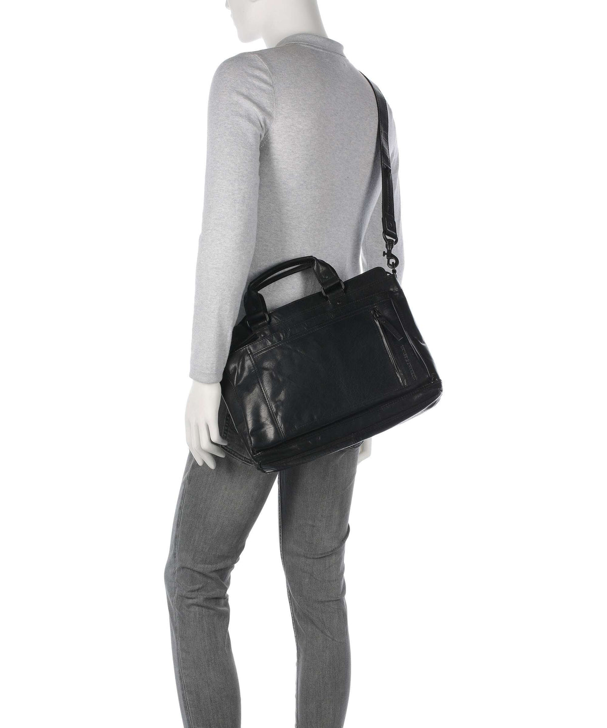 Spikes & Sparrow Bronco Bennie Briefcase schwarz