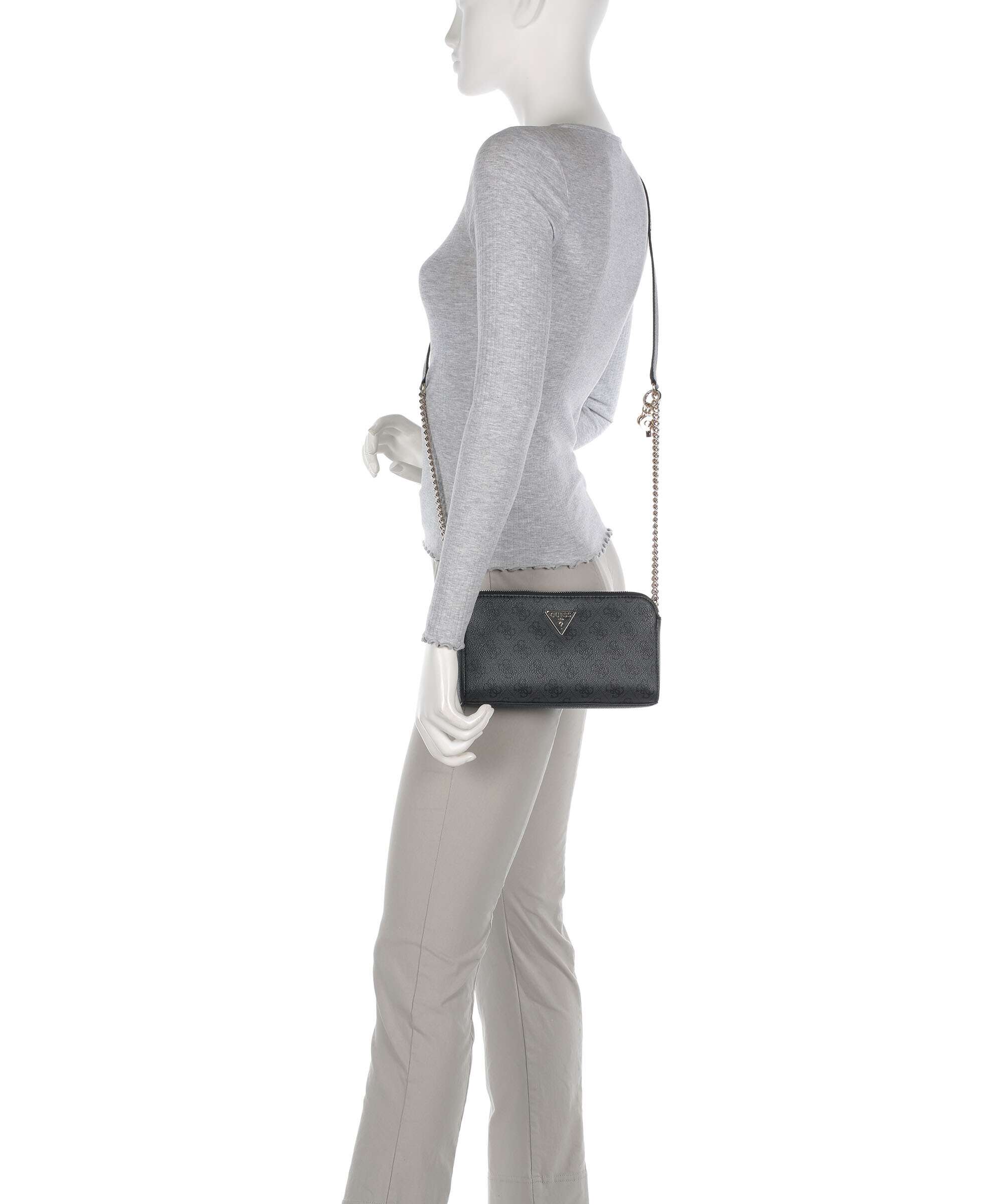 Guess Erica Eco Crossbody bag coal logo