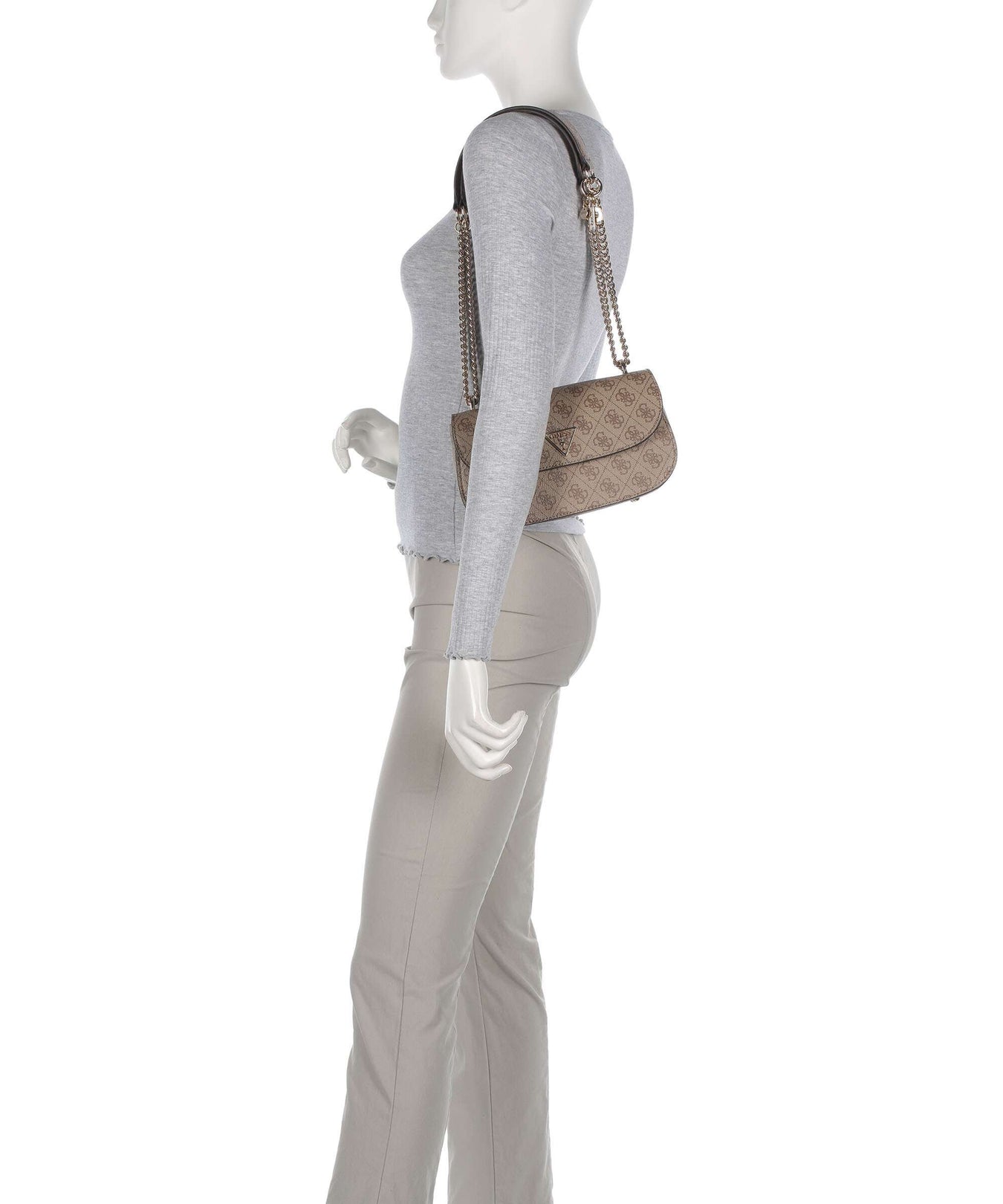 Guess Erica Eco Shoulder bag latte logo