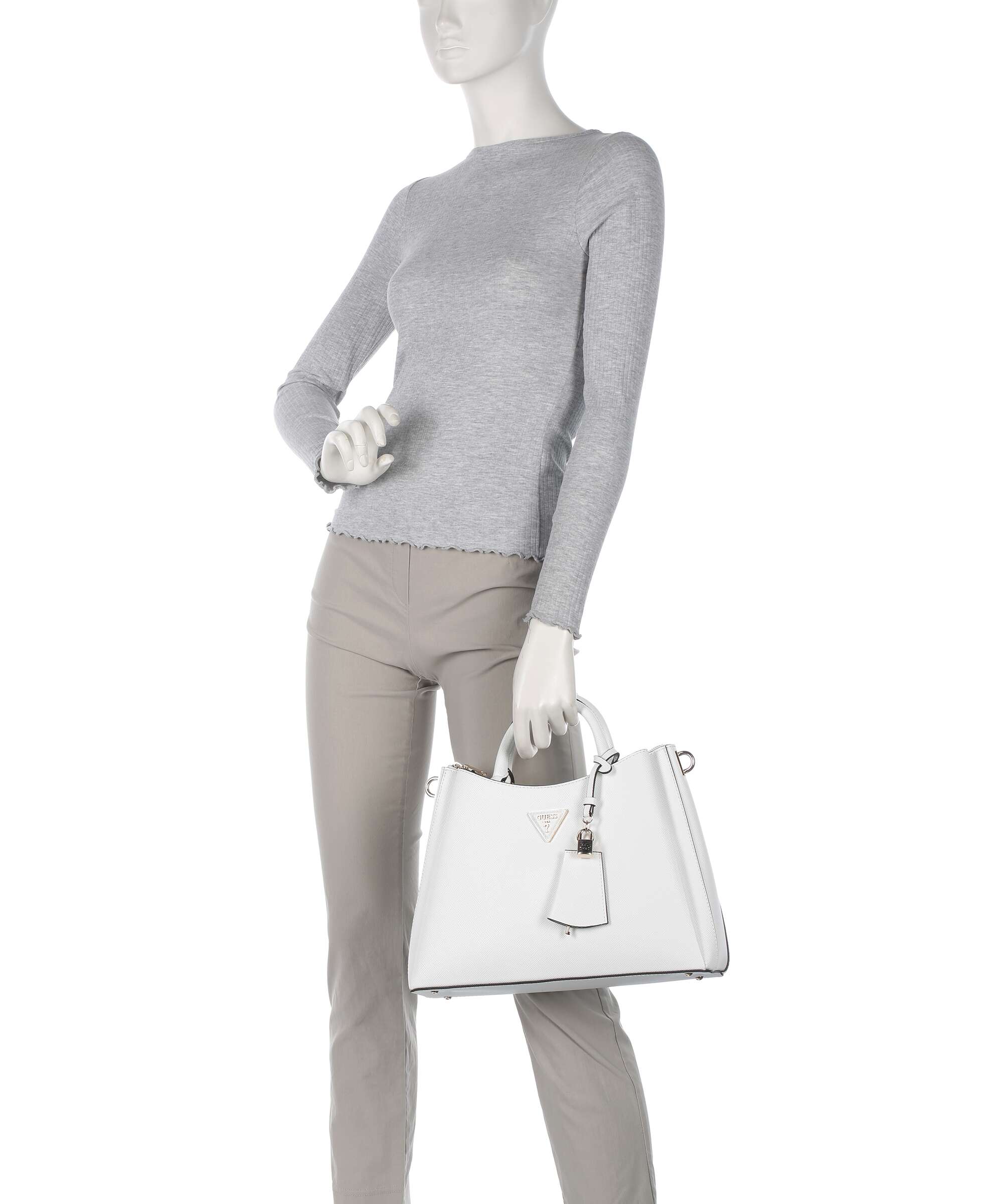 バックコンシャスパワショルトップス Lise ホワイト Guess Jazlynn Eco Handbag imitation leather white - HWEZG952306