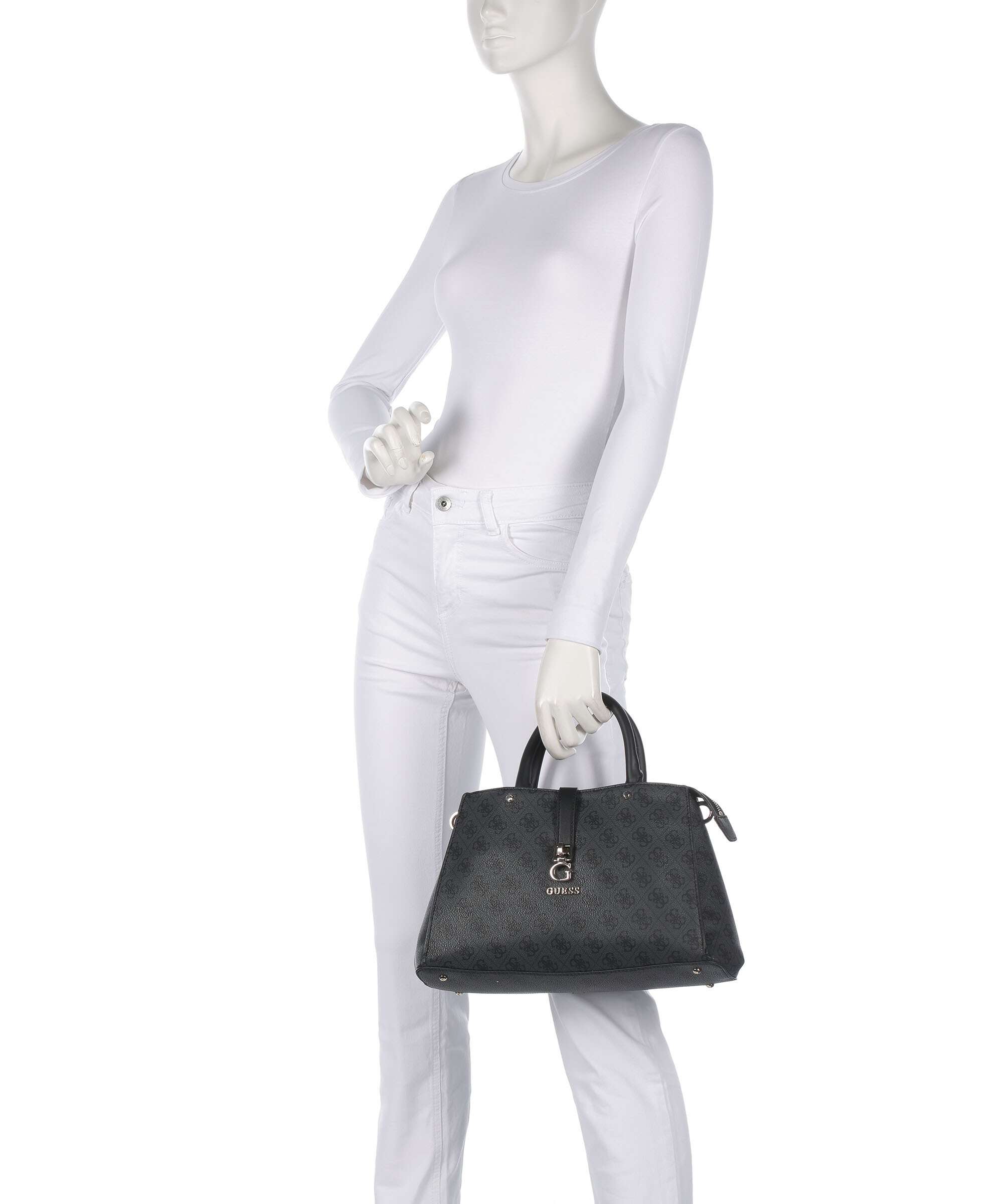Guess Zamira Handbag imitation leather coal logo - HWSG9629060-CLO