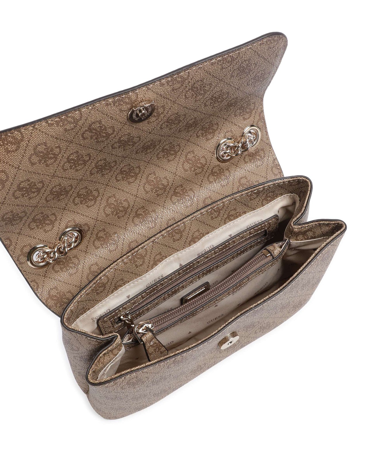 Guess Erica Eco Shoulder bag latte logo