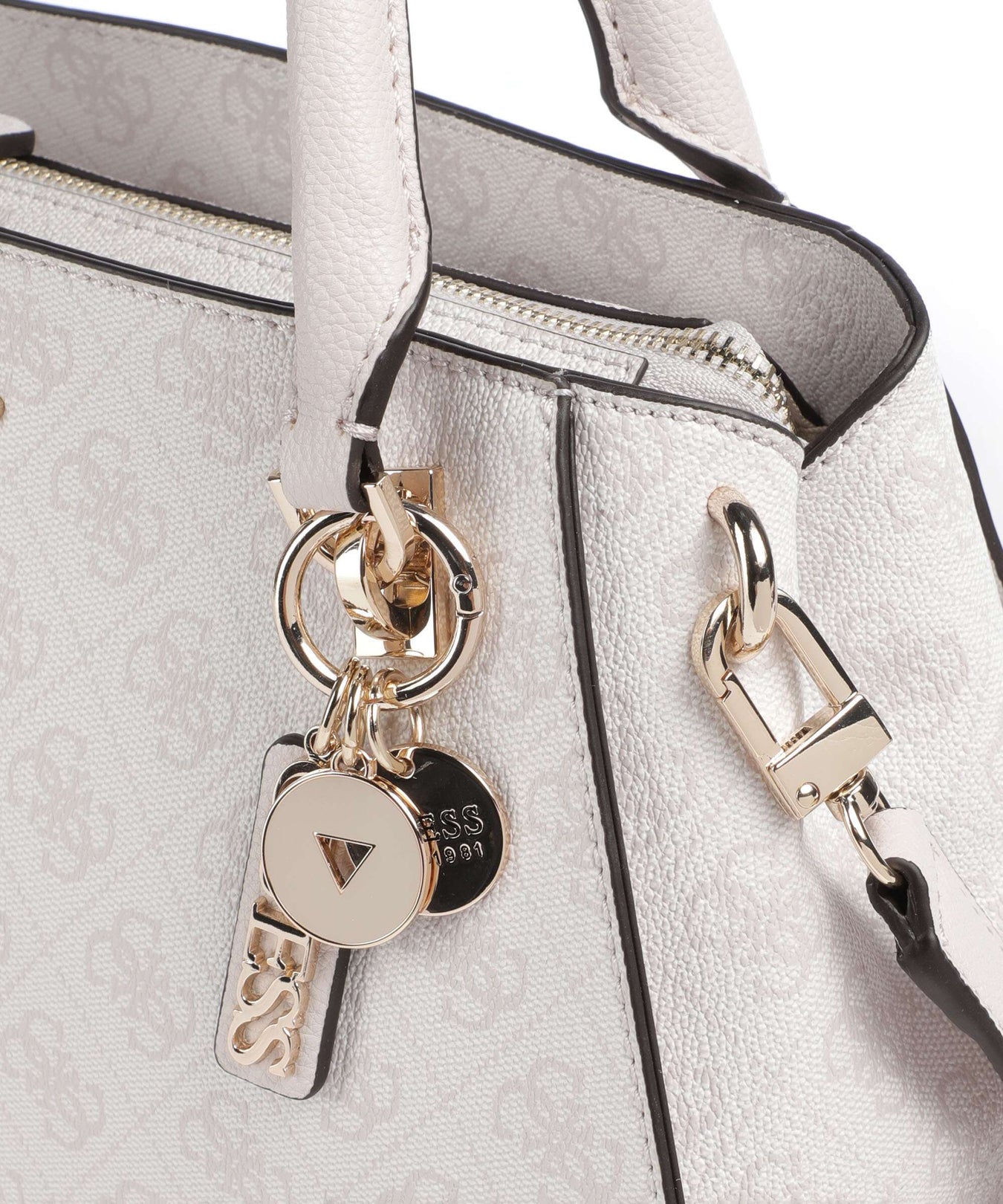 Guess Noelle 4G Logo Handbag white logo