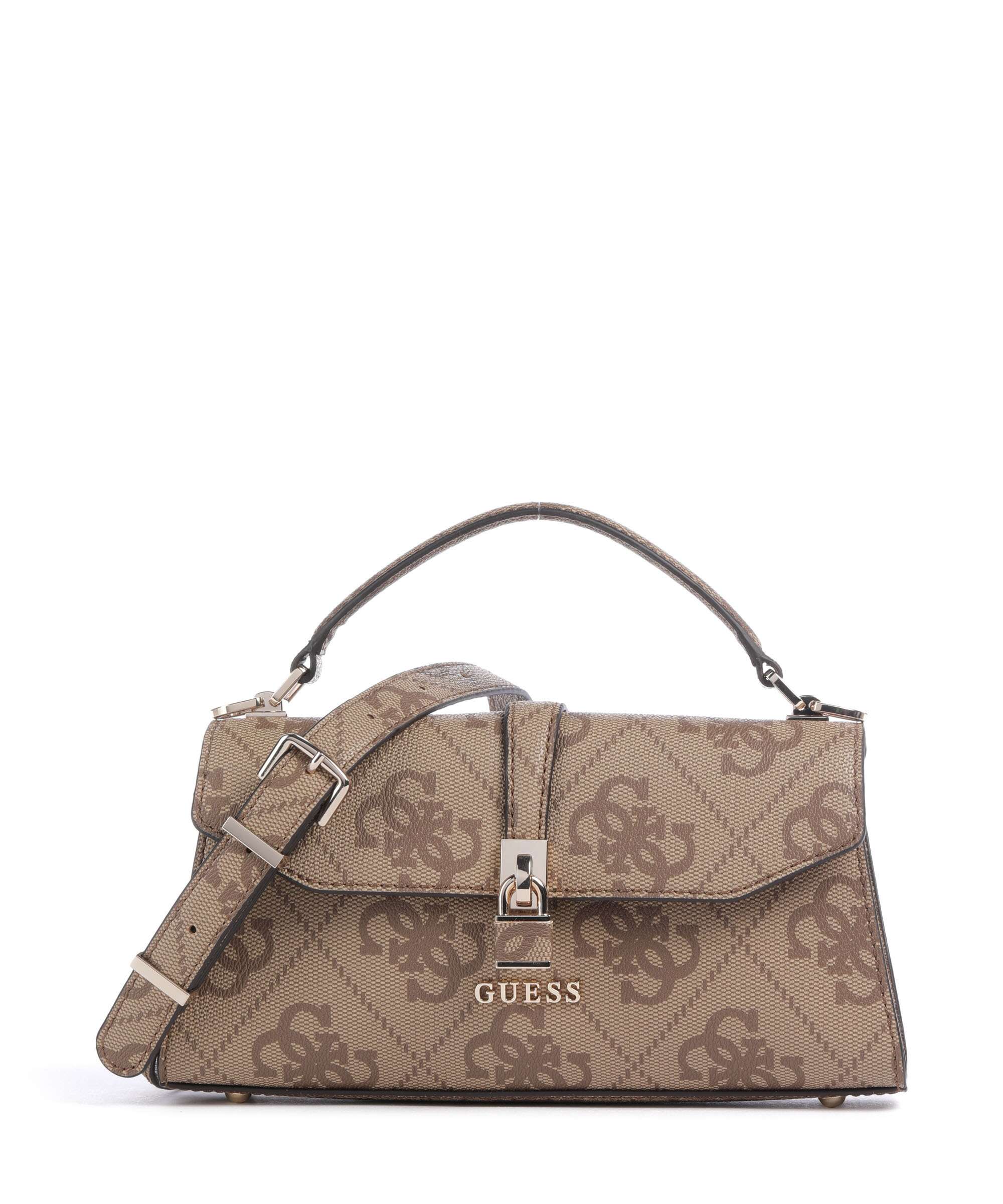 Guess Queensland Big 4G Logo Handbag imitation leather latte logo