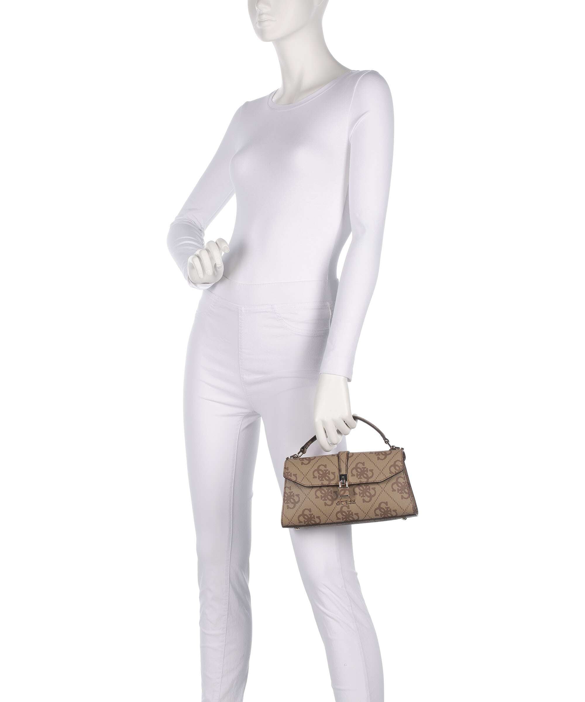 Guess Queensland Big 4G Logo Handbag imitation leather latte logo