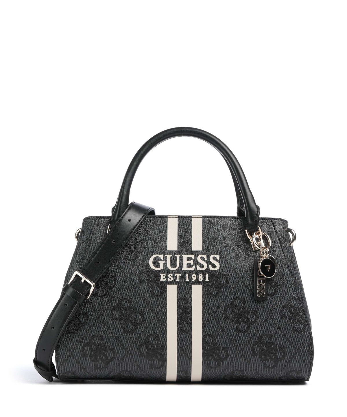 Guess Noelle 4G Logo Handbag coal logo