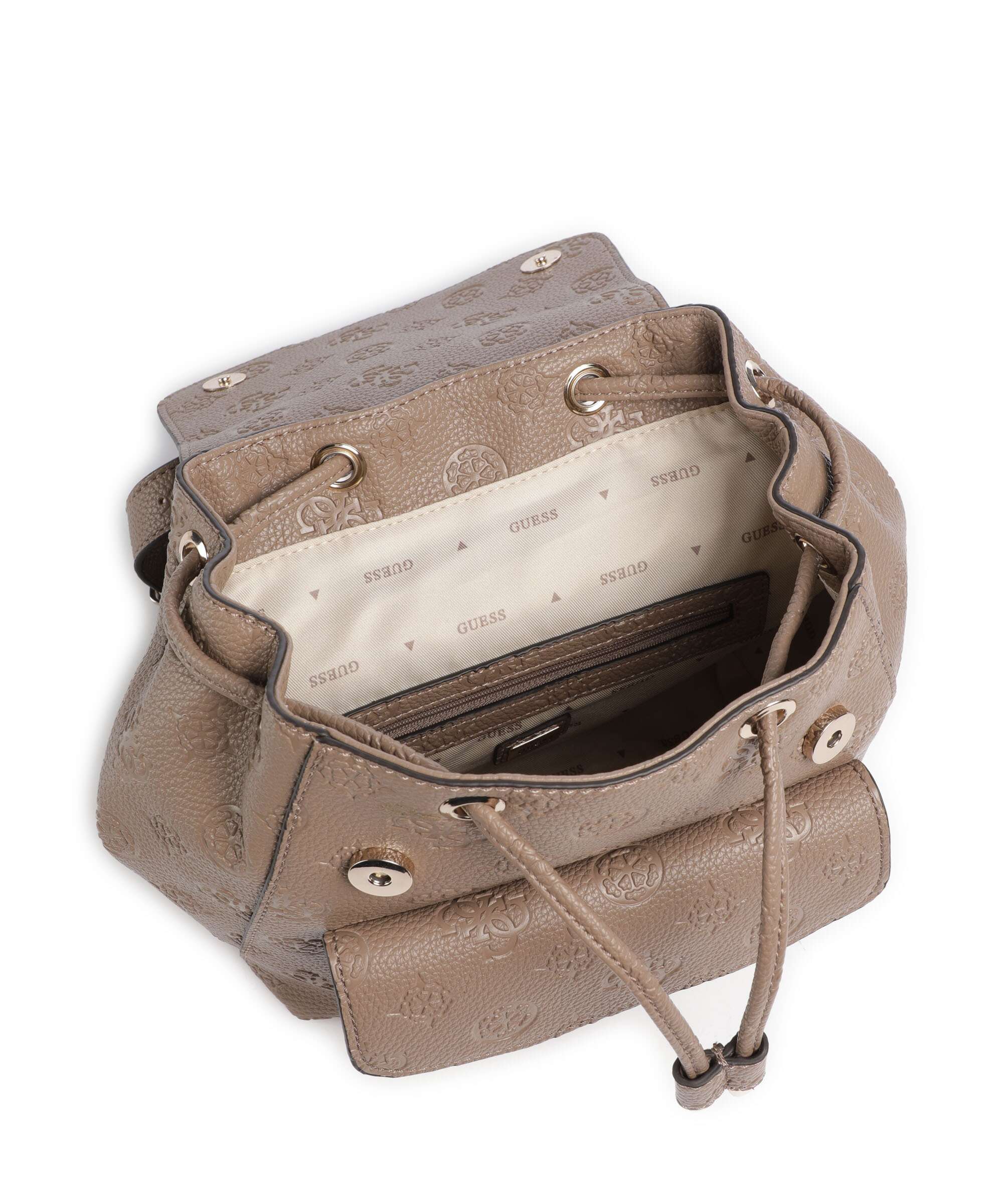 Guess Cresidia Backpack dark taupe logo
