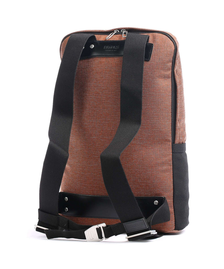 dalston leather backpack Brooks England Dalston Tex Backpack 15″ nylon bronze/orange