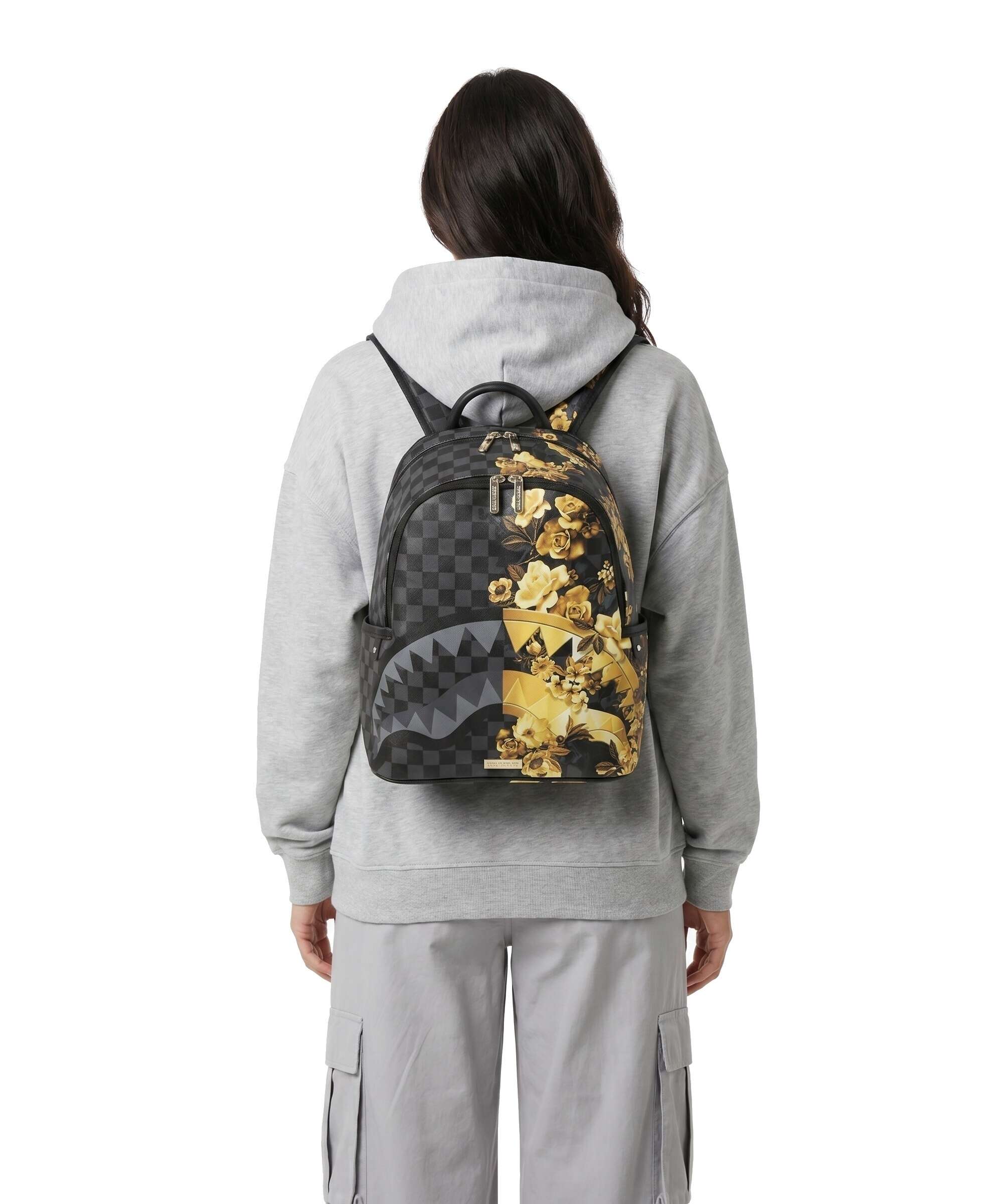 Sprayground Gold Floral Remix Backpack black