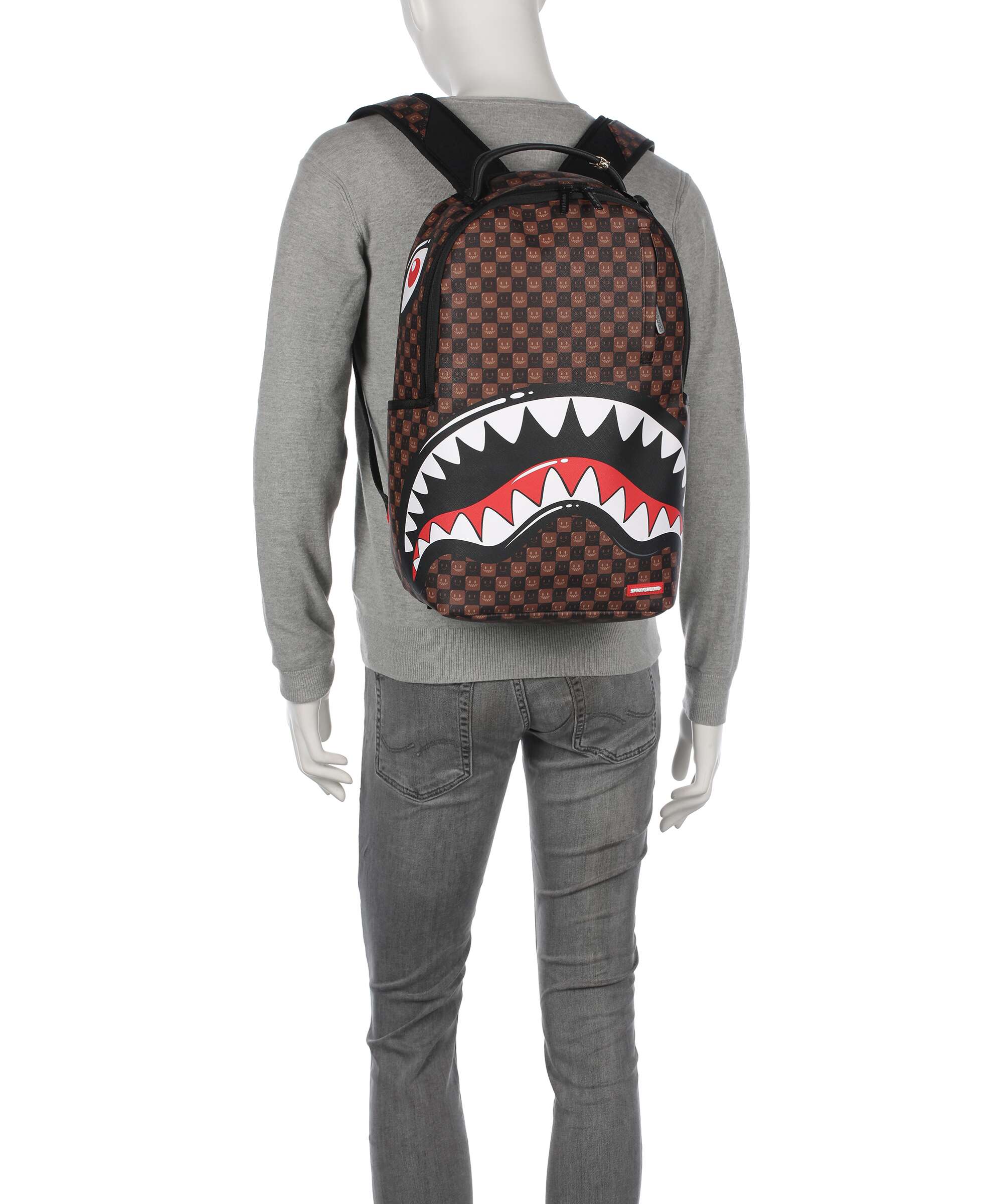 Sprayground Sharks In Paris Wtf Bubble Brown Check Backpack multicolour