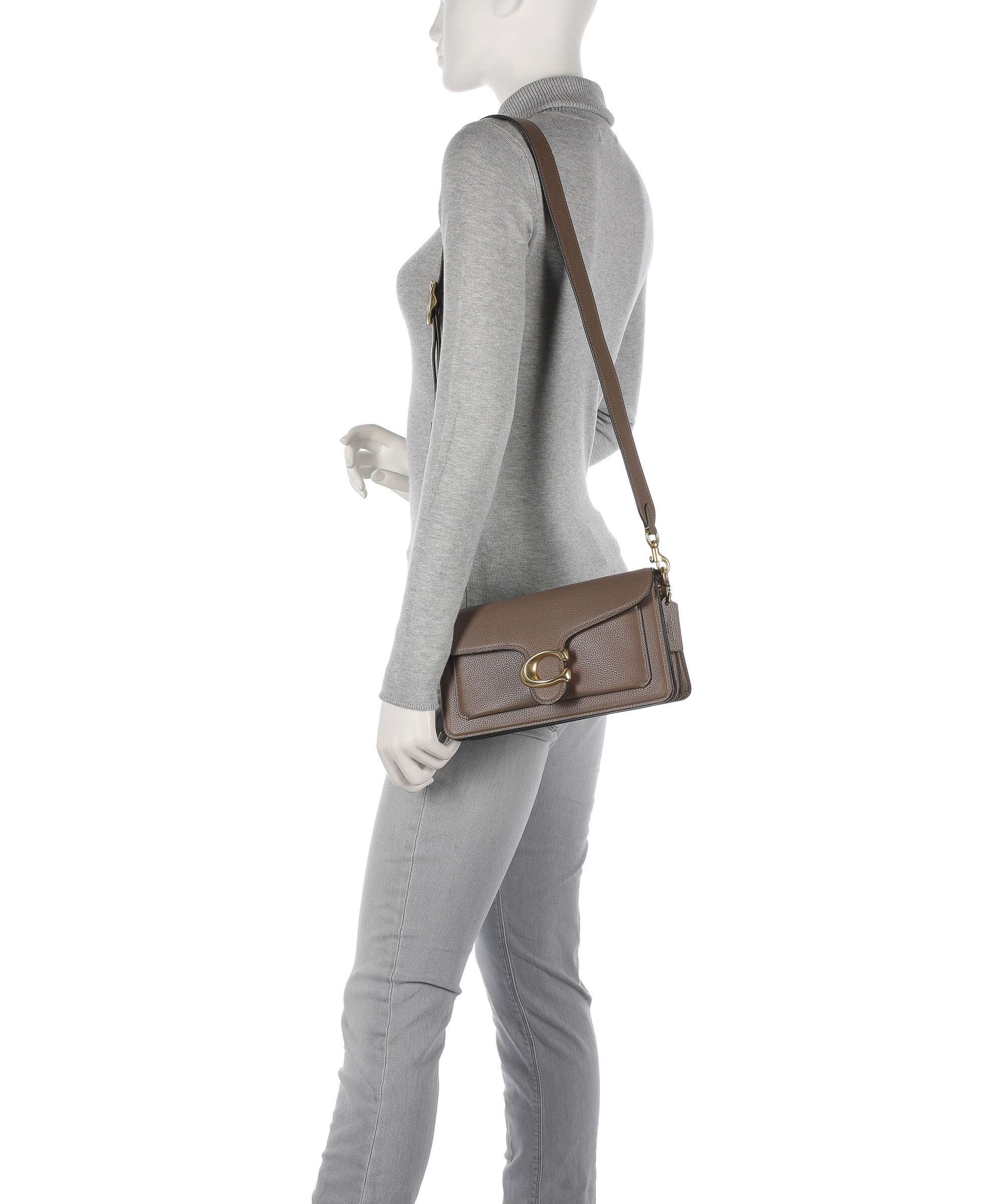 未使用品 タグ付き COACH Tabby 26 Dark Stone Coach Tabby 26 Pebbled Leather Shoulder Bag, Dark Stone