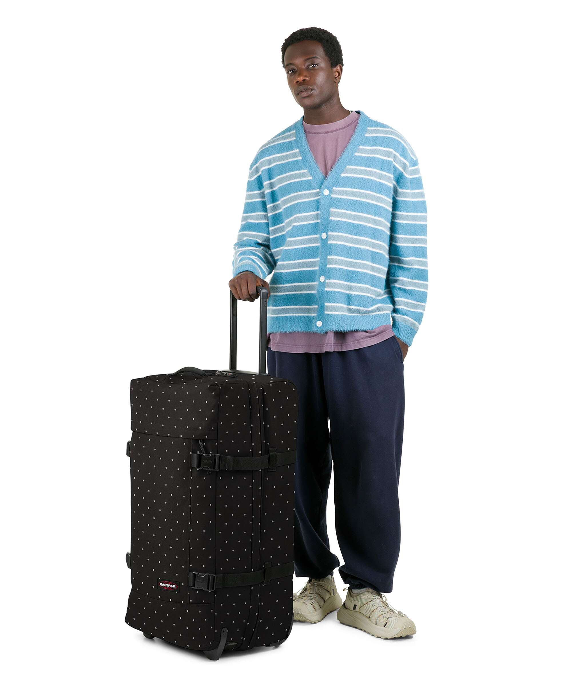 Eastpak Tranverz L Travel bag with wheels dots black/silver 79 cm