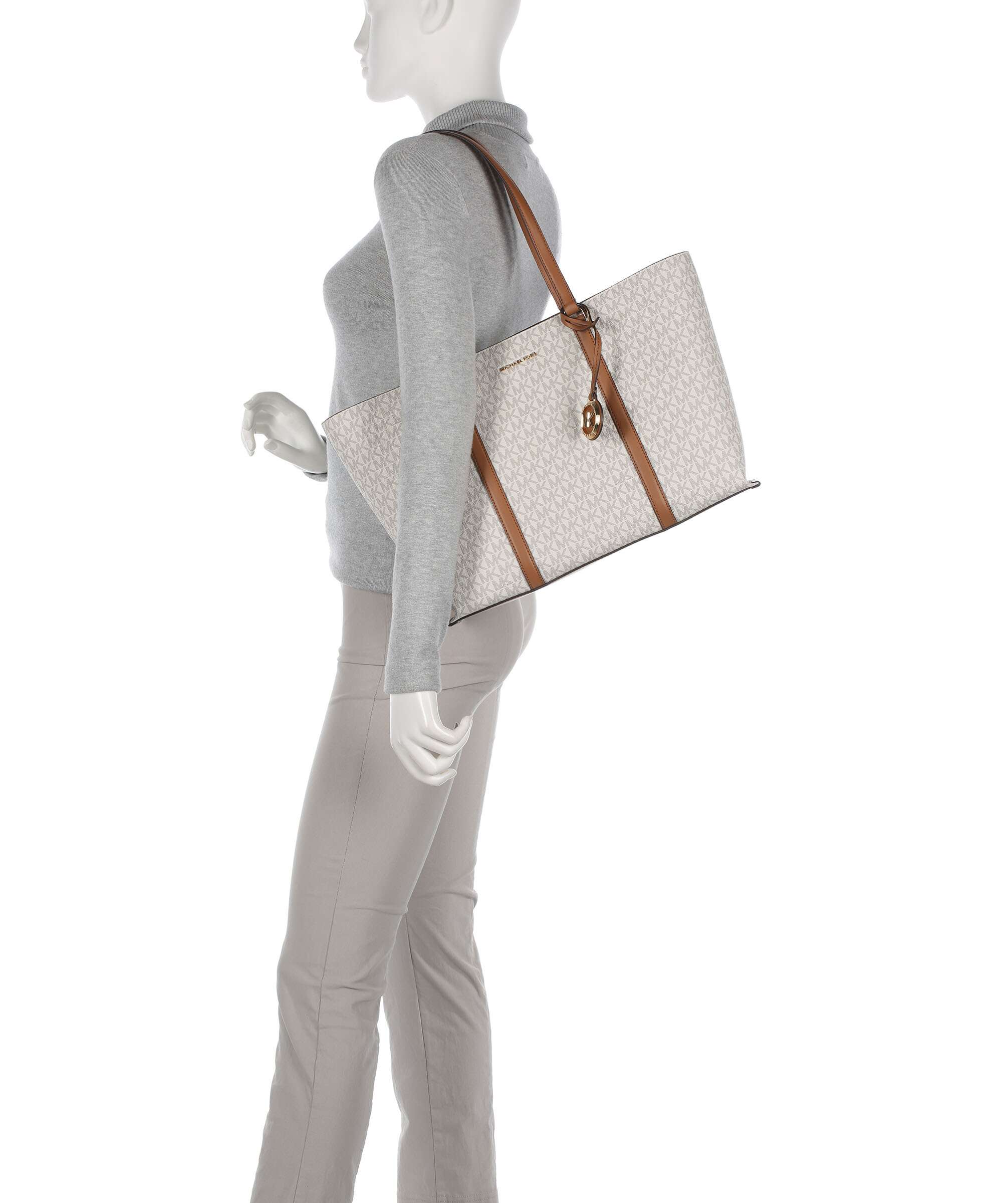 Michael Kors Temple Tote bag canvas vanilla/acorn - 30R4G1LT3B-149