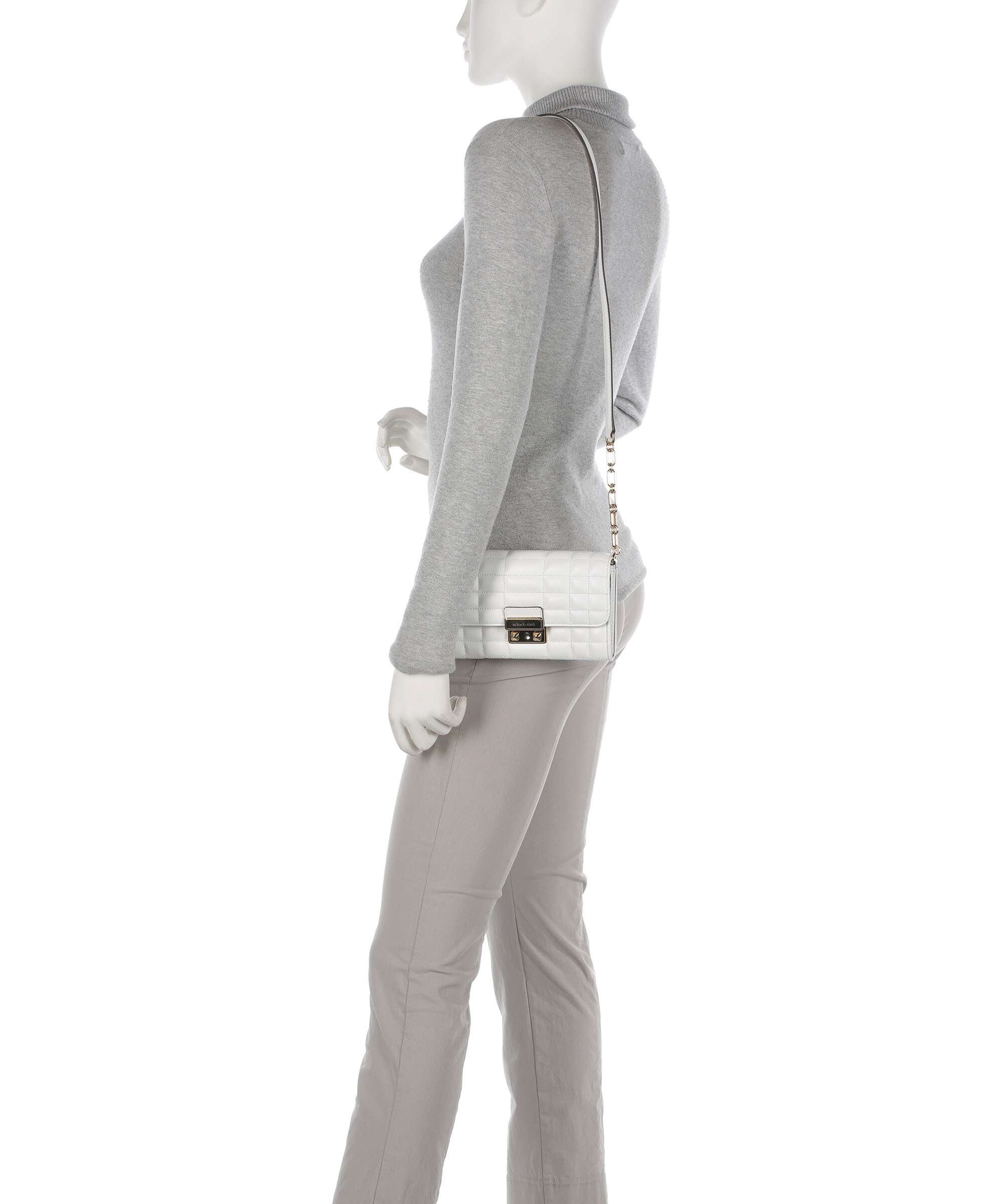 Michael Kors Tribeca Crossbody bag lamb leather optic white