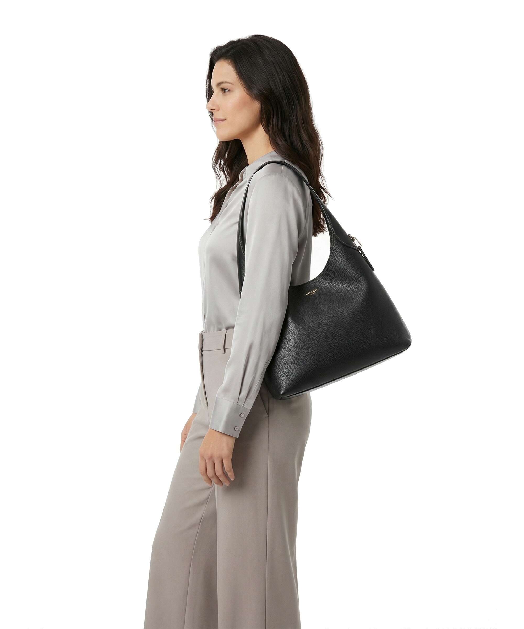 Coach Brooklyn 28 Hobo bag fine grain leather black - CU068-B4-BK