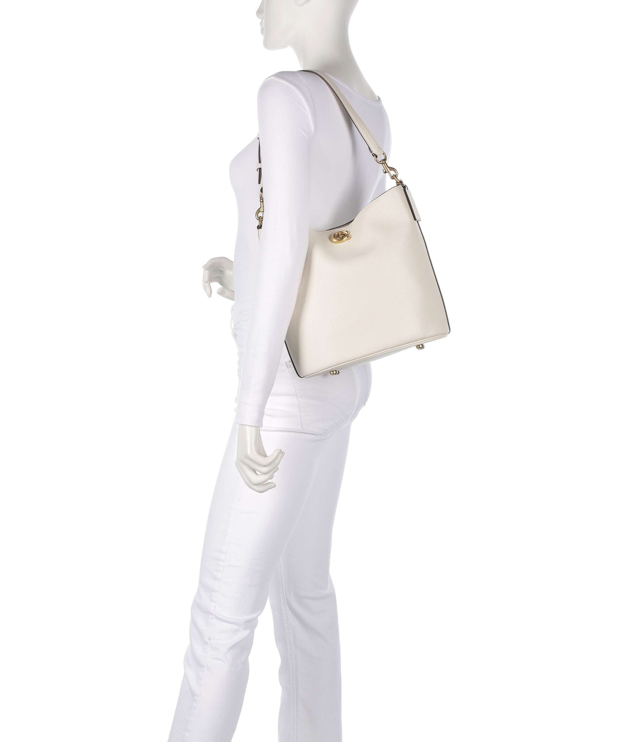 Coach Willow Soft Hobo bag grained leather chalk - CW624-B4-HA