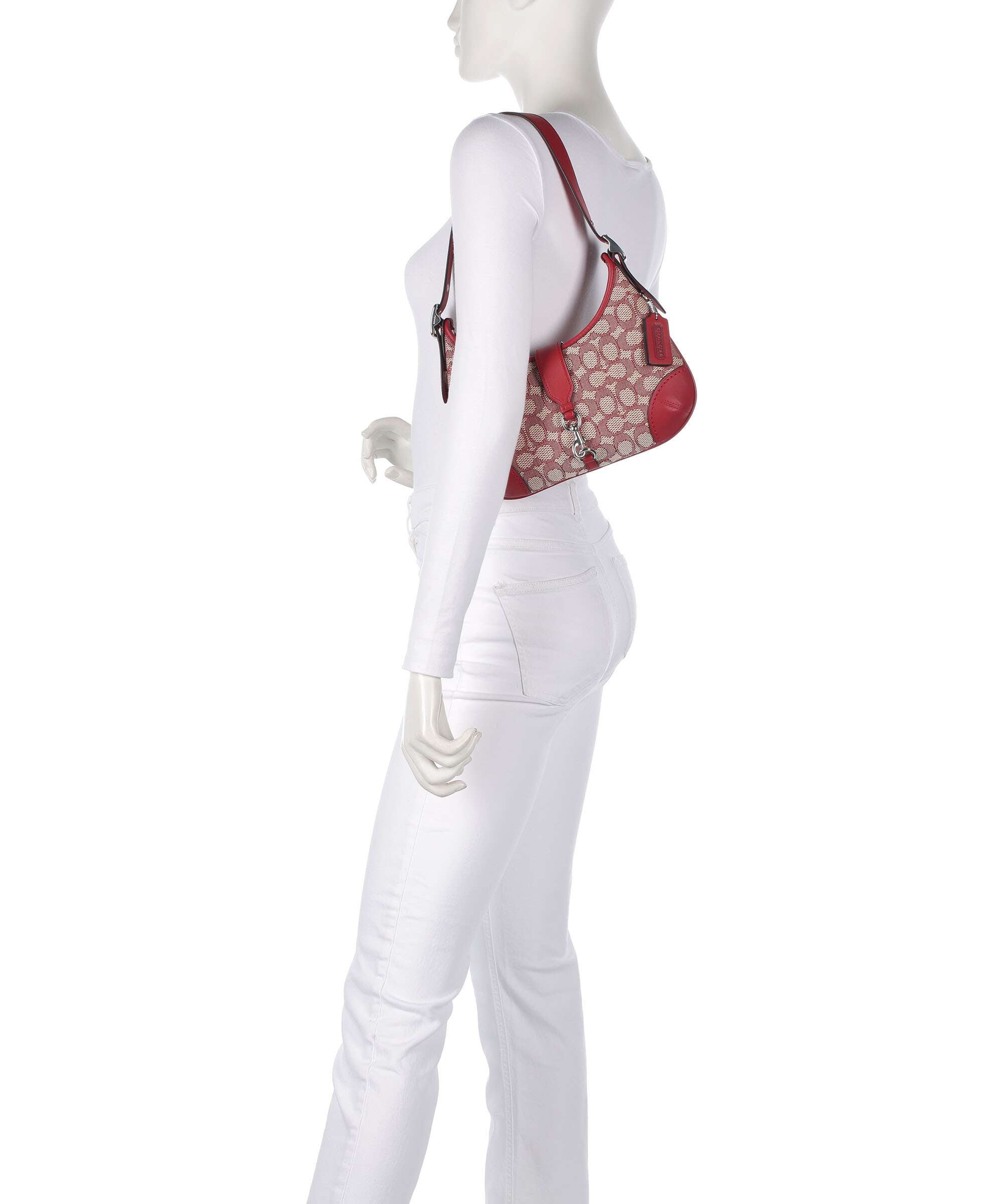 Coach Hamptons Signature Jacquard Shoulder bag canvas ruby/ivory