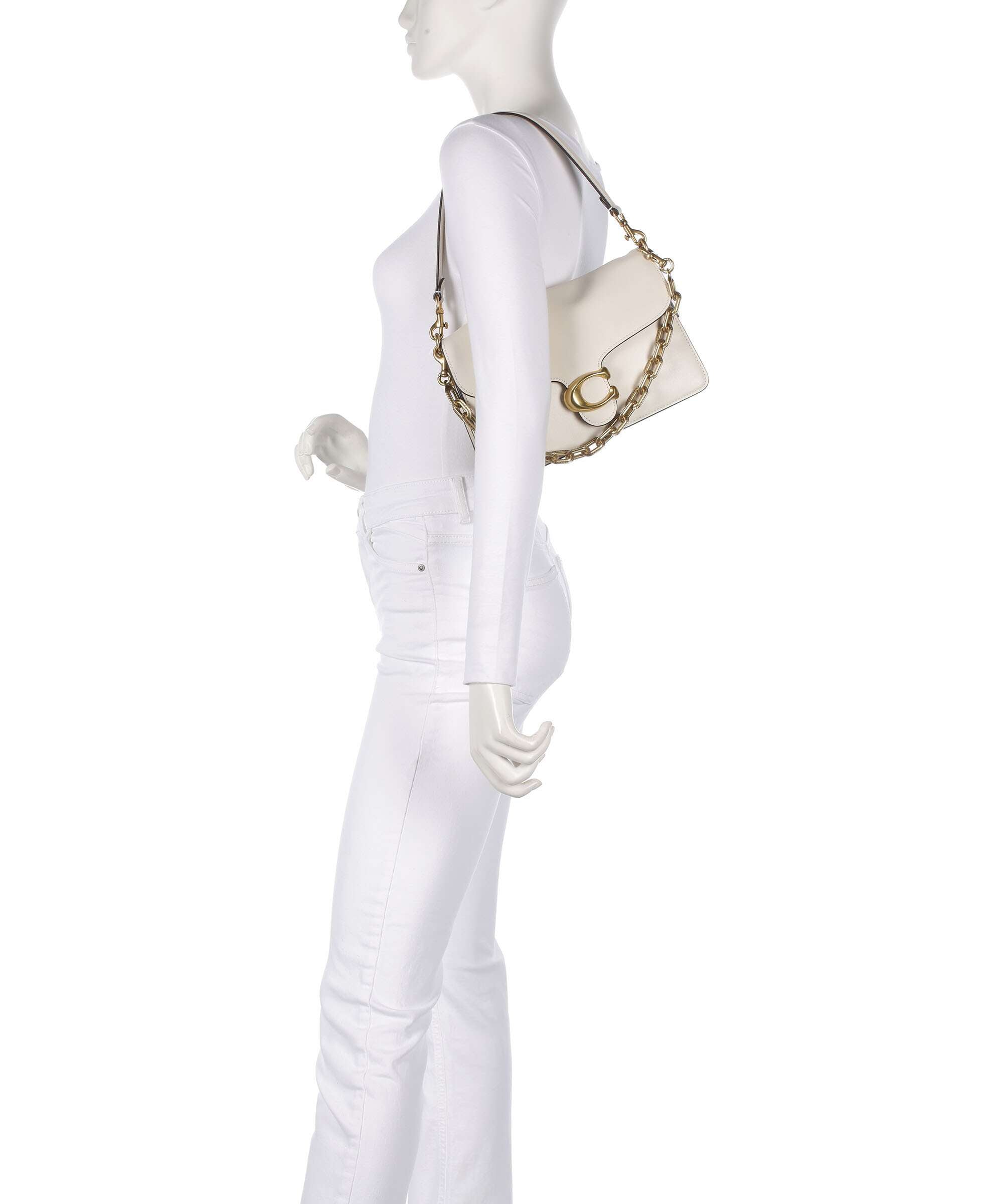 Coach Tabby Soft Chain Shoulder bag grained leather chalk - CY919