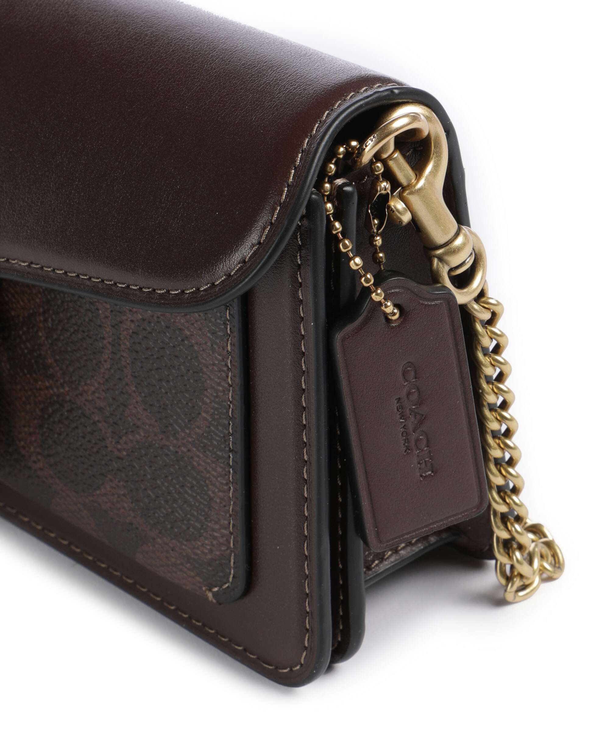 Coach Tabby Signature Chain 19 Crossbody bag grained leather maple
