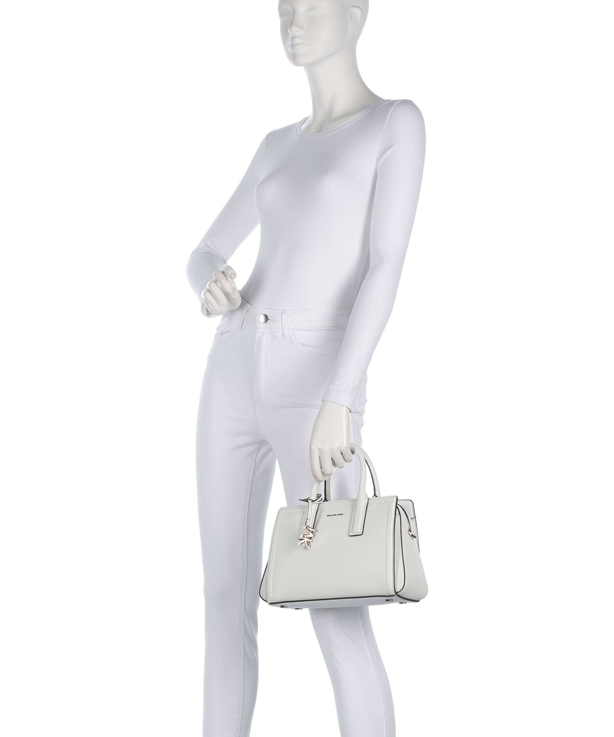Michael Kors Laila Small Handbag grained cow leather optic white