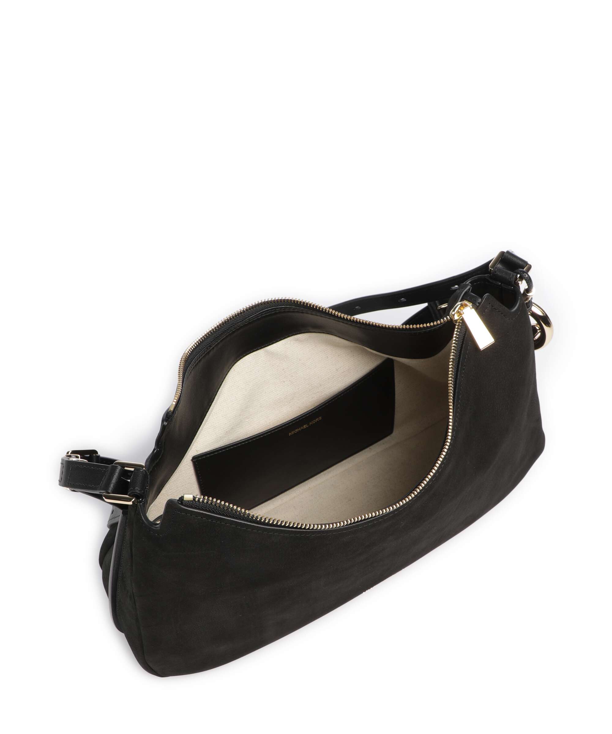 Michael Kors Nolita Medium Hobo bag nubuck cow leather black