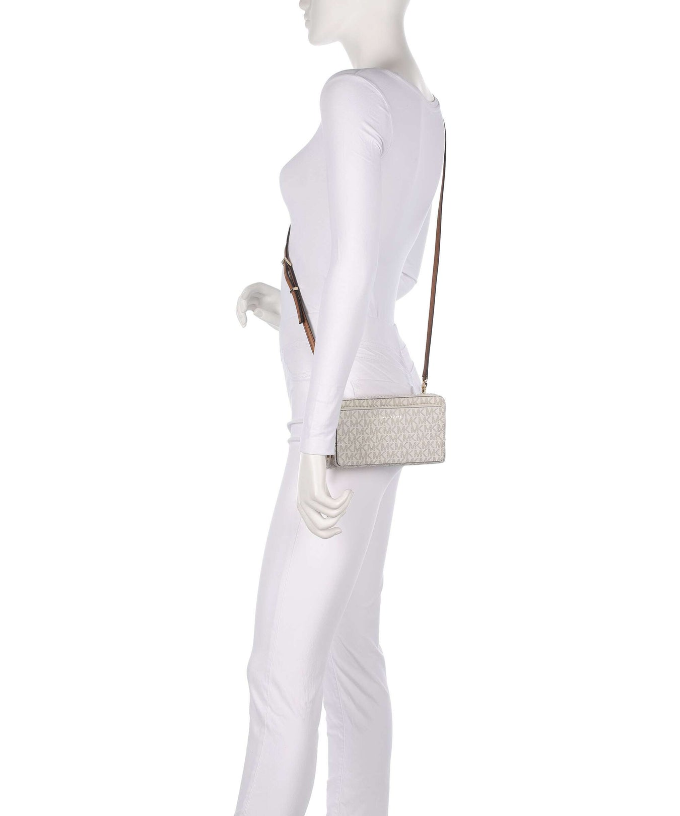 Michael Kors Jet Set Large Continental Crossbody bag vanilla/acorn