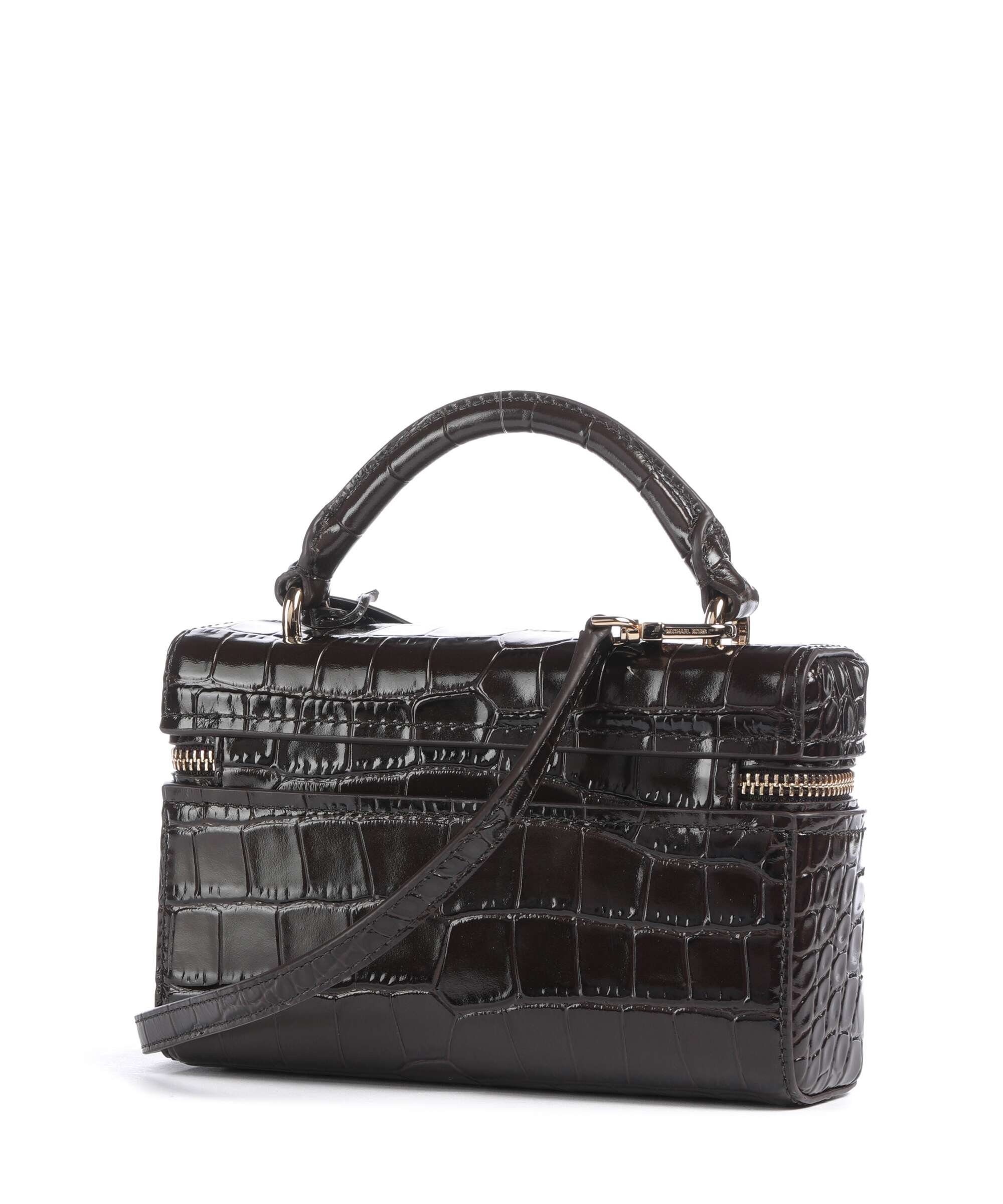 Michael Kors Jana XS Crossbody bag embossed cow leather chocolate