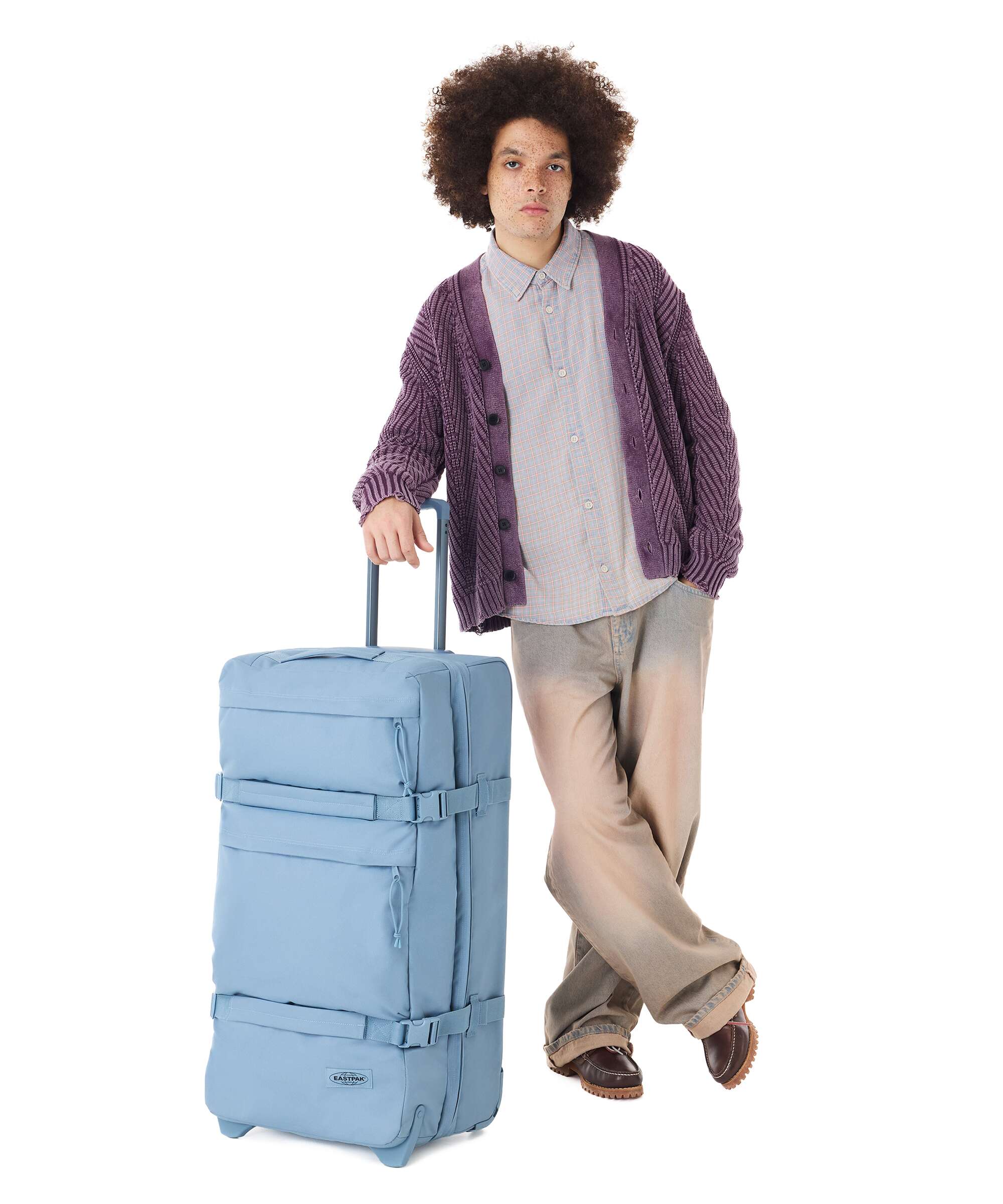 Eastpak Transit'R Plus L Travel bag with wheels monotone blue