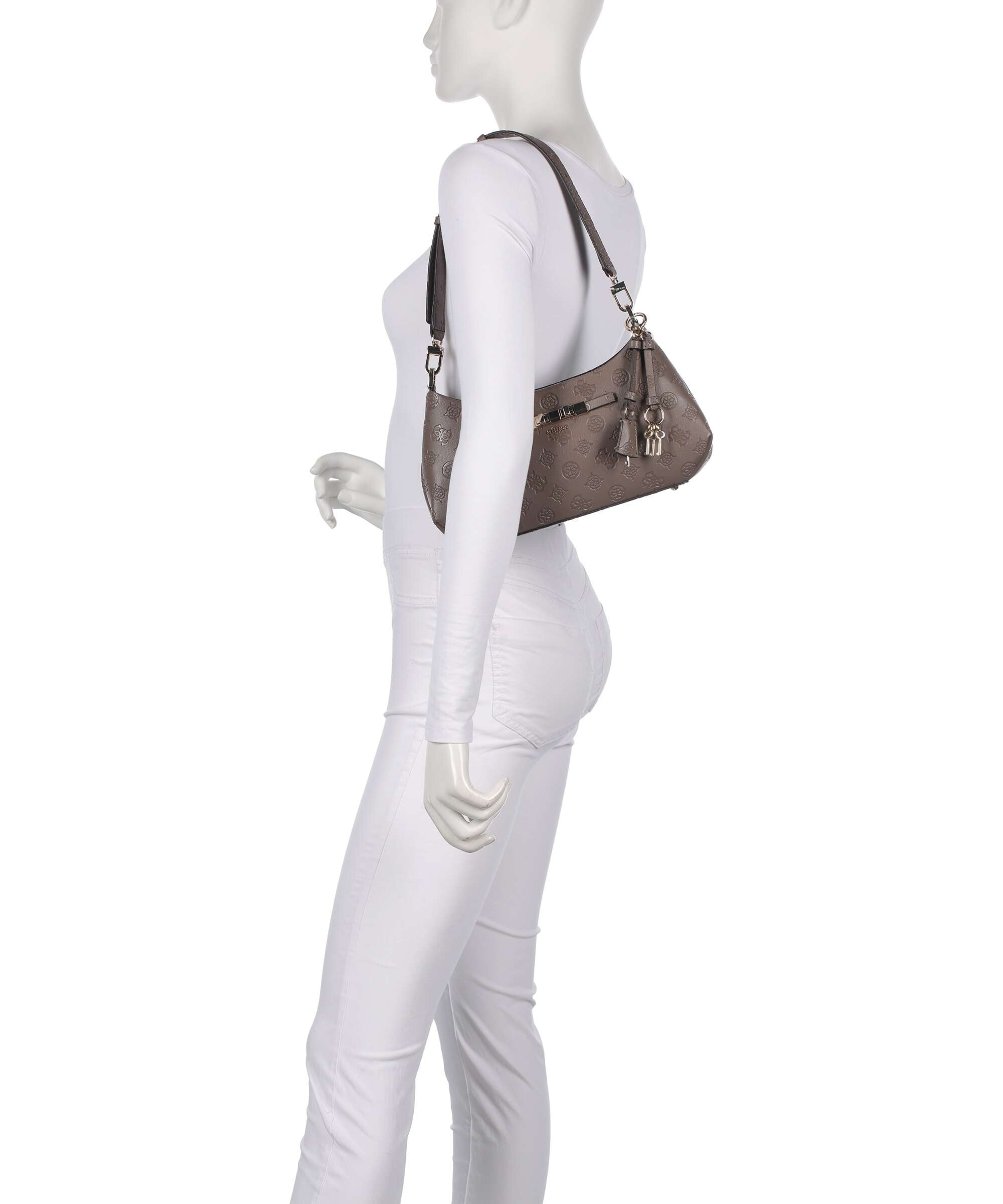 Guess Carmella Shoulder bag taupe logo