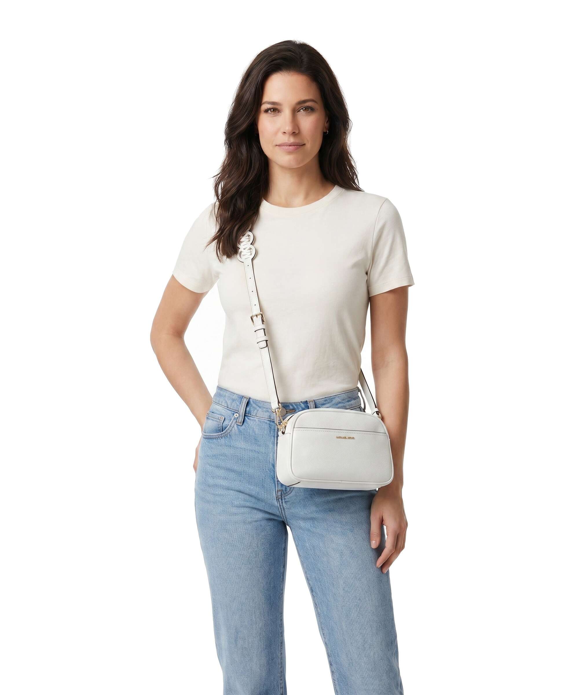 Michael Kors Jet Set Small Crossbody bag grained cow leather optic