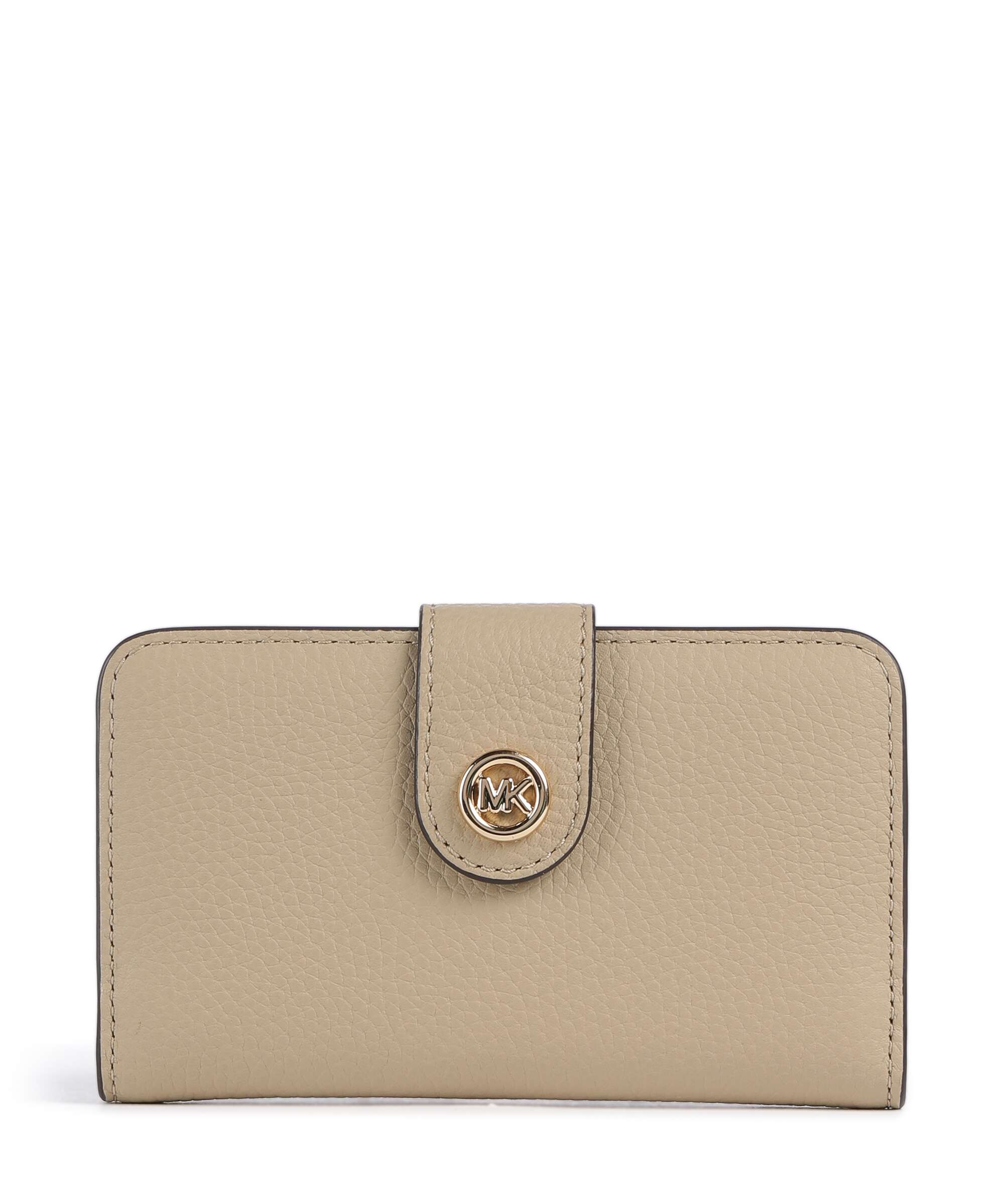ハクメイとミコチ カード Michael Kors MK Pop Charm Medium Wallet grained cow leather black
