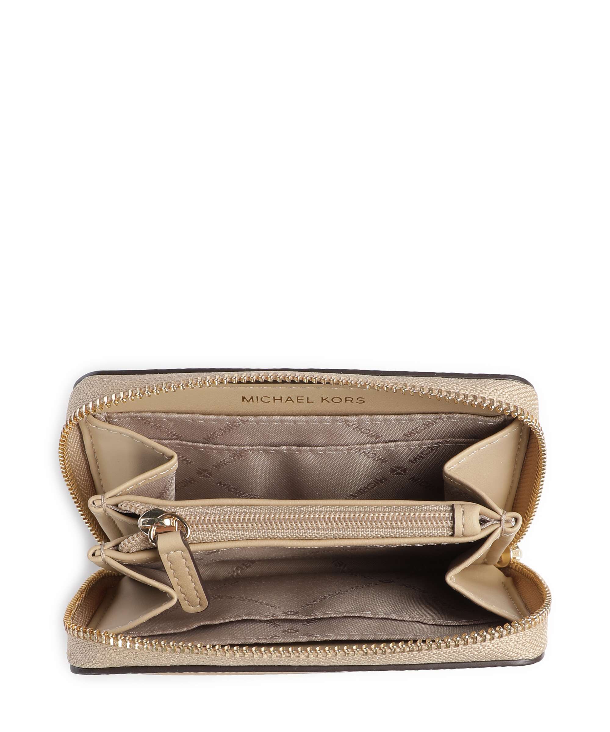 Michael Kors Jet Set Wallet grained leather khaki - 32T4GJ6Z5L-156