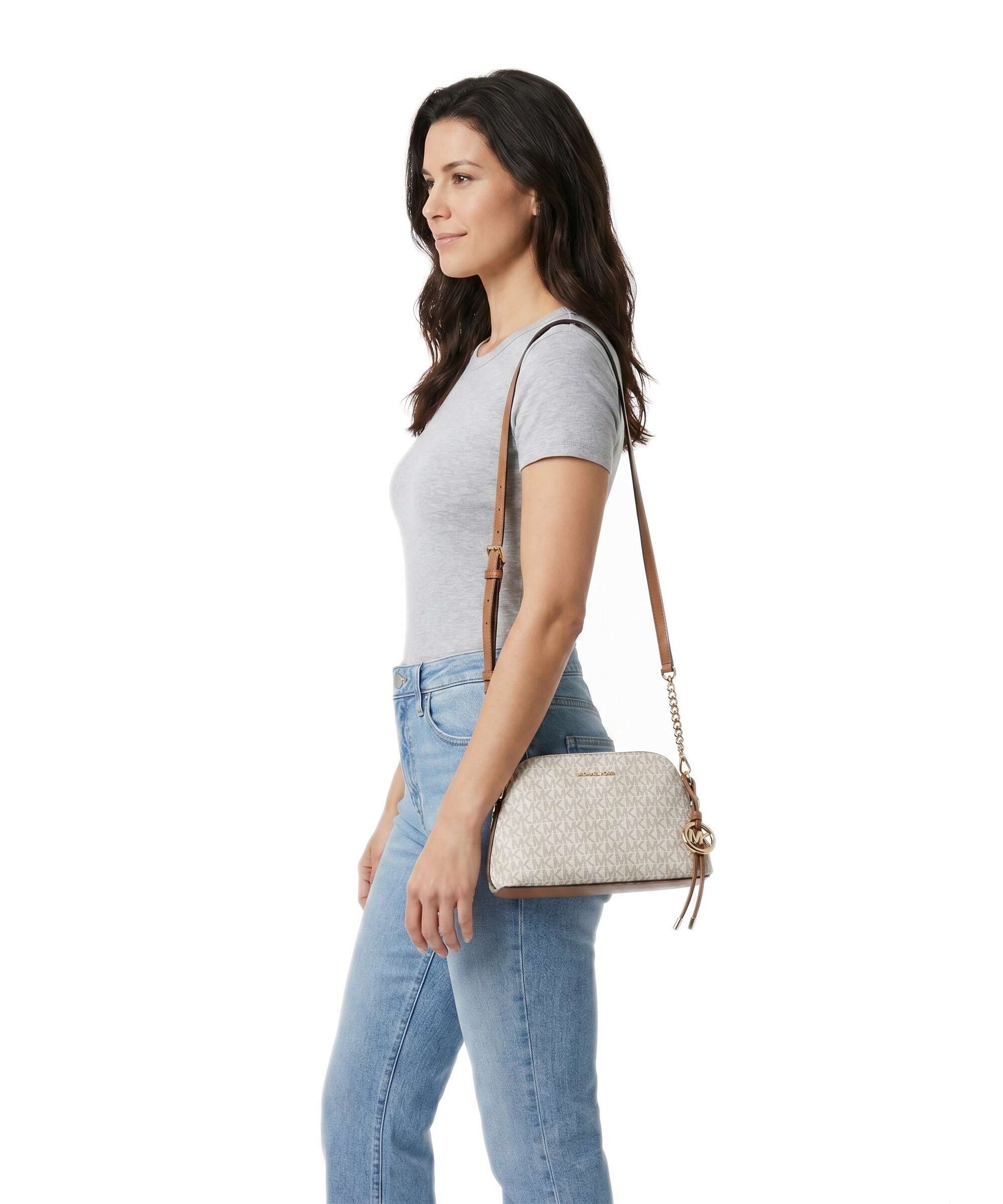 Michael Kors Freddie Small Crossbody bag imitation leather vanilla