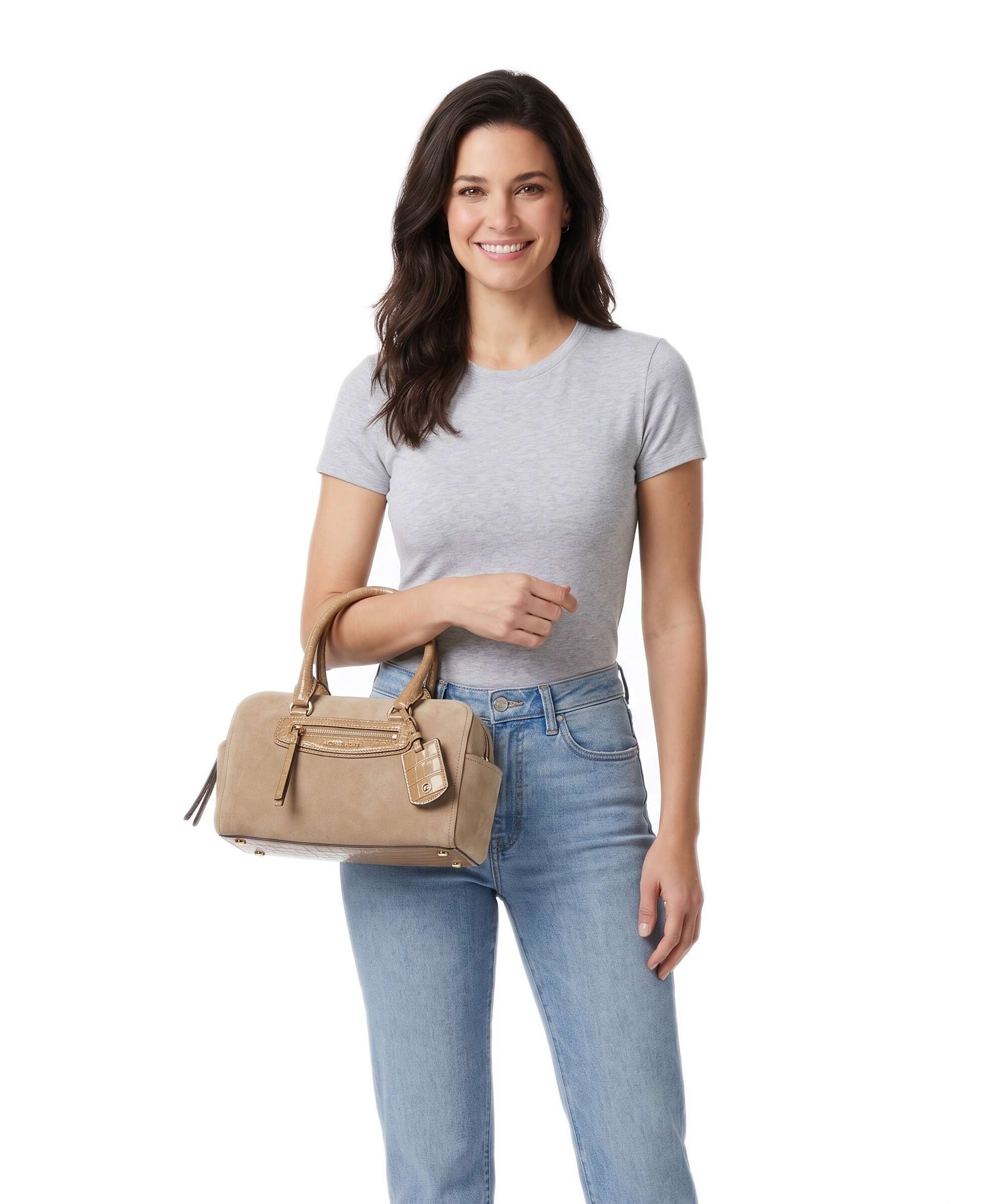 Michael Kors Jet Set Travel XS Handbag suede burnt khaki