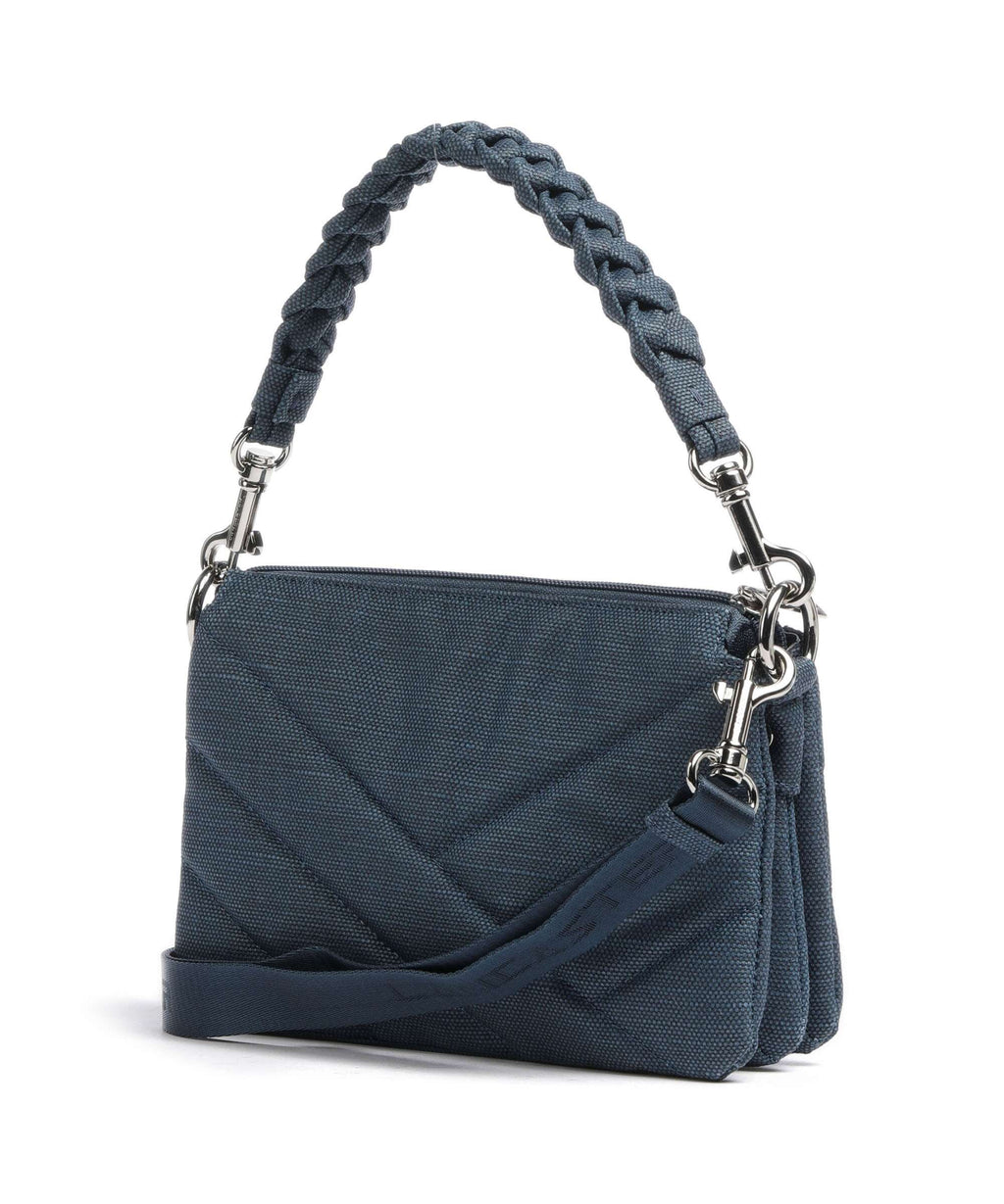 Lancaster Canvas Matelassé Shoulder bag bleufonc