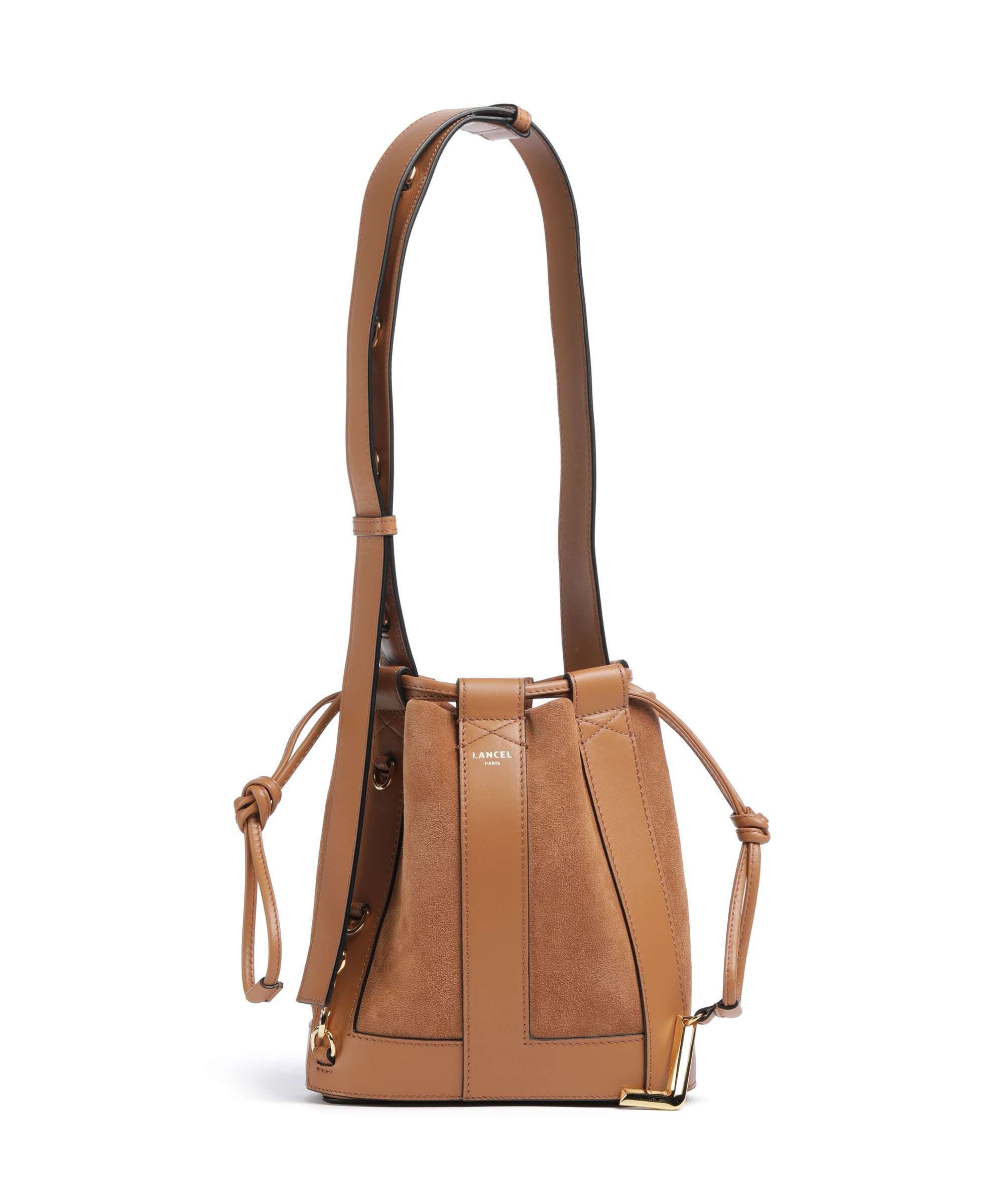 Lancel Elles S Bucket bag velour leather coconut - A13359-3Q – WARDOW