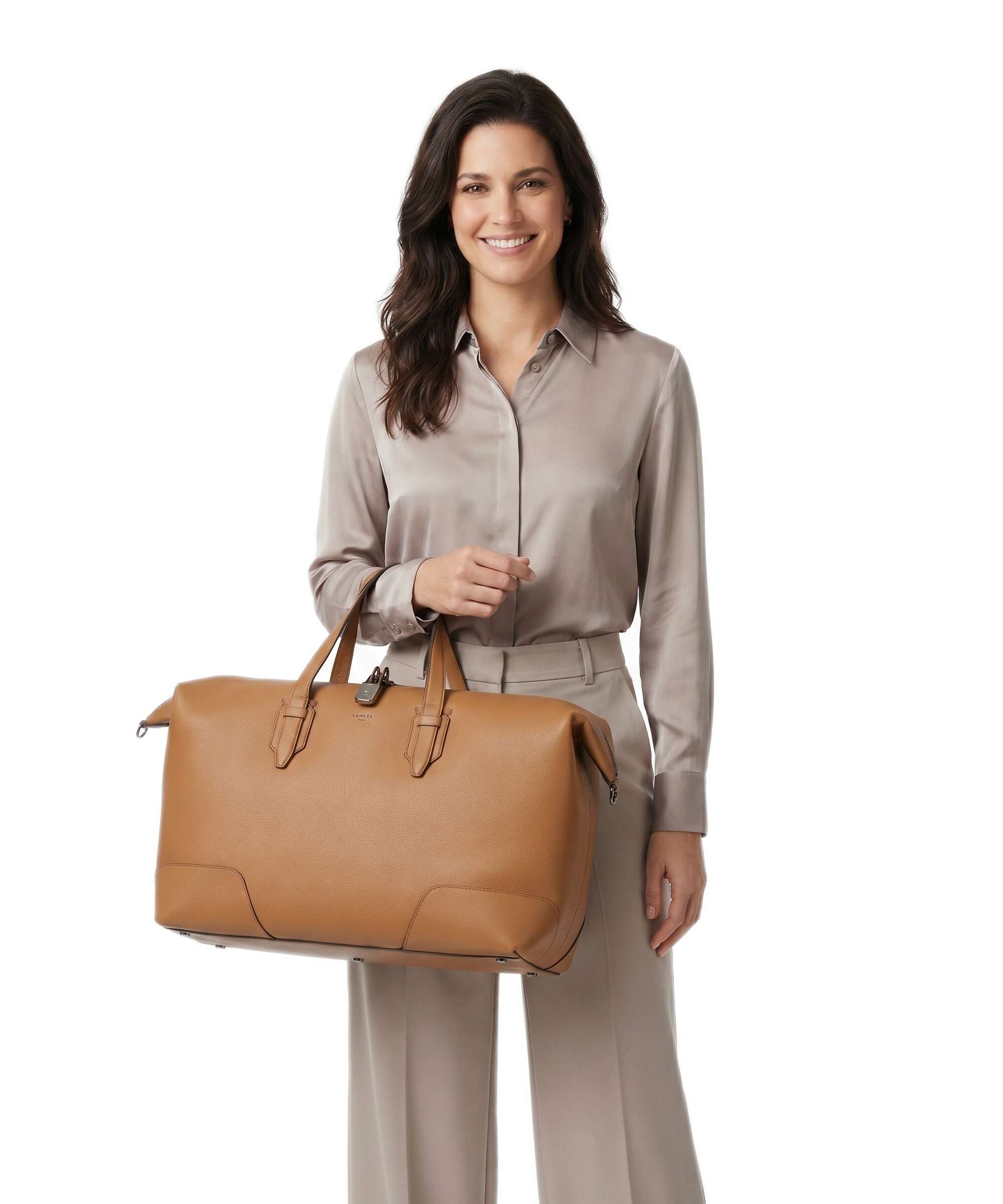 Lancel Charlie Weekend bag camel