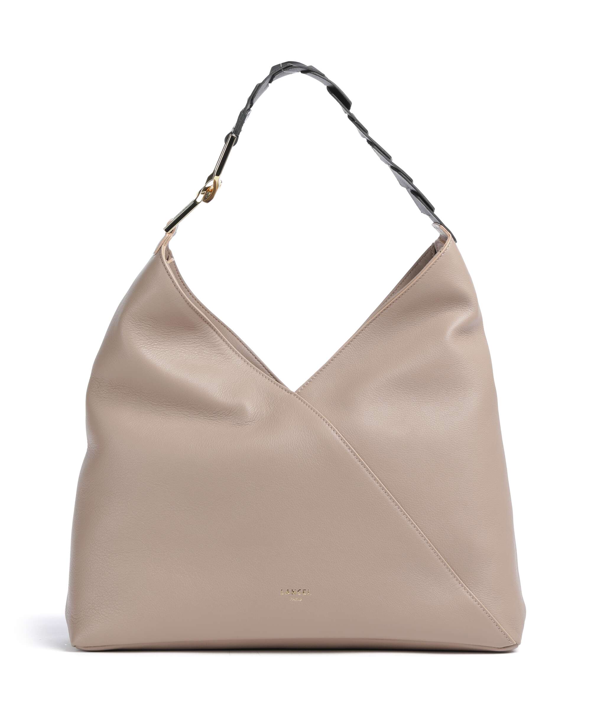 Lancel Pagode L Hobo bag grained cow leather natural/black